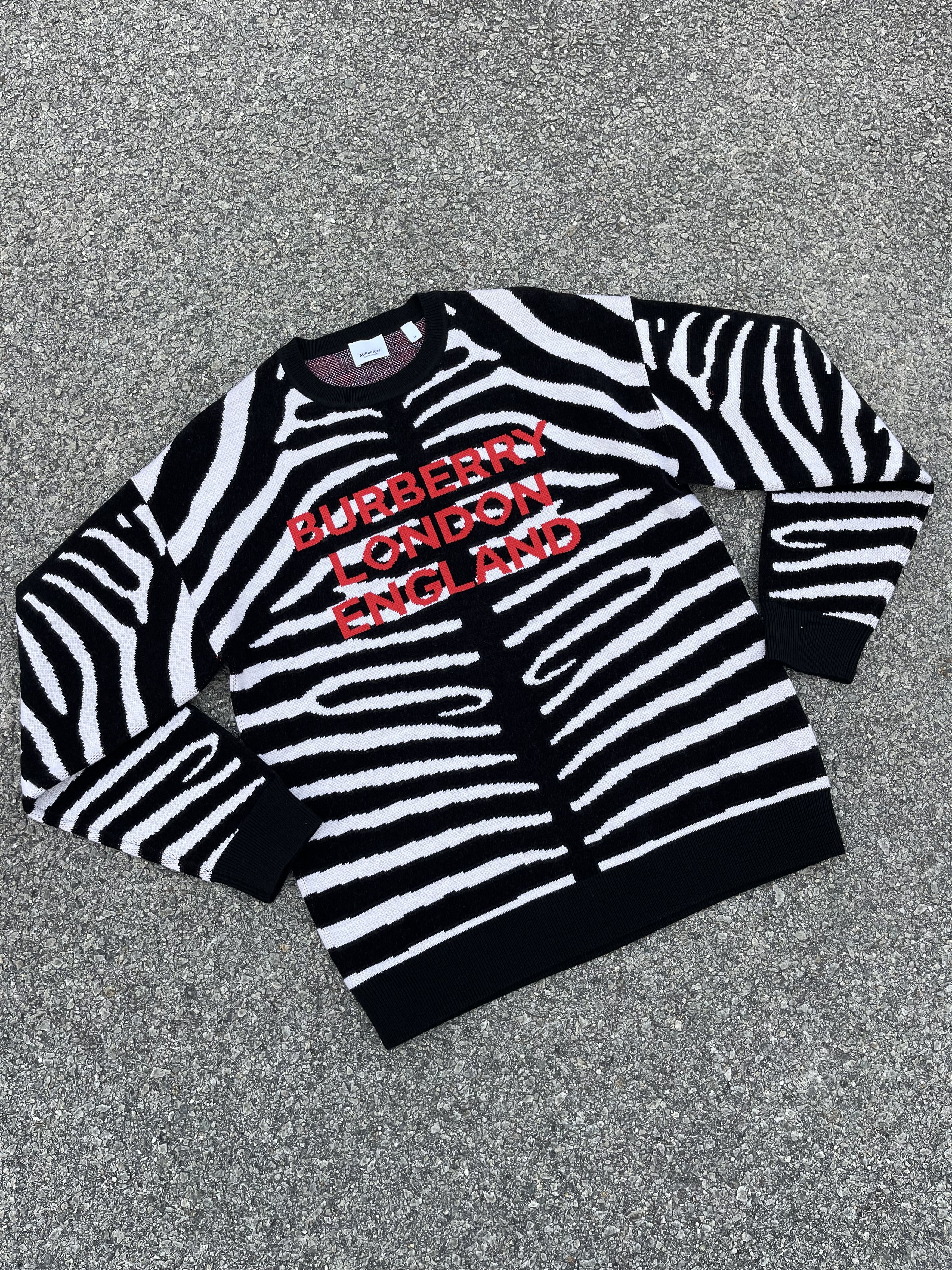 Burberry × Burberry Prorsum Burberry Mens Jennings Zebra Logo Jumper Knit Sweater Size US M / EU 48-50 / 2 - 3 Thumbnail