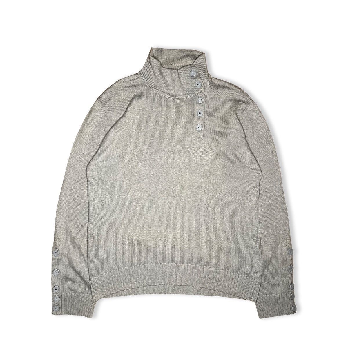 Emporio Armani 90’s Emporio Armani Asymmetric Sidewinder Knit Polo Shirt Size US XXL / EU 58 / 5 - 1 Thumbnail