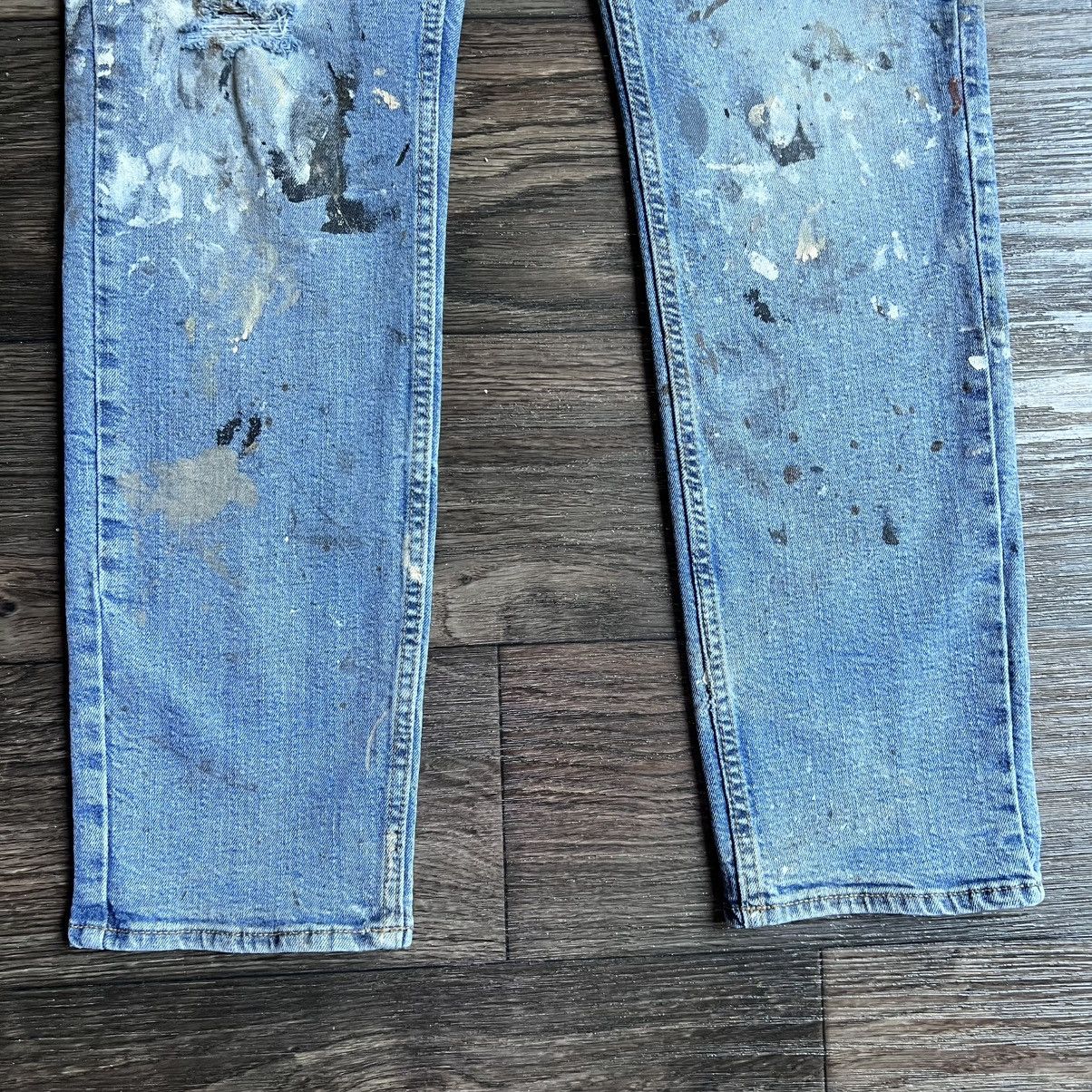 Old Navy Old Navy slim painter/thrashed used denim jeans Size US 30 / EU 46 - 6 Thumbnail