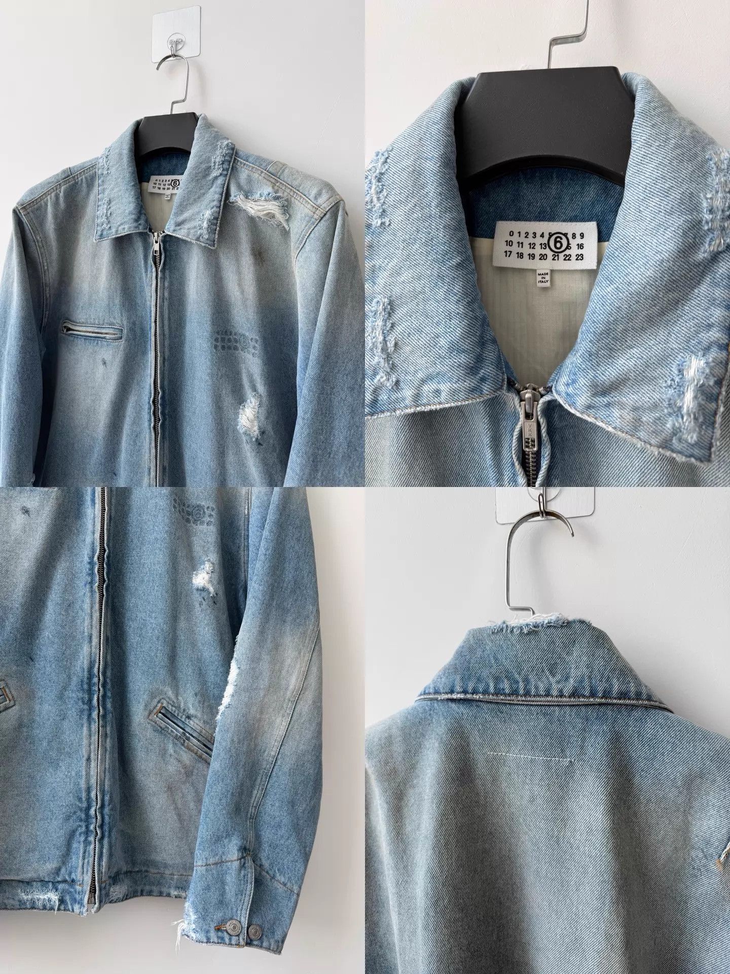 MM6 MM6 S/S25 Mud-Dyed Distressed Light Blue Jacket 50 Size US M / EU 48-50 / 2 - 5 Thumbnail