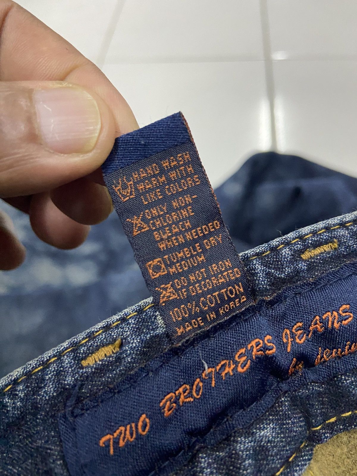 Japanese Brand TBJ ACID WASH FLEECE LINED DENIM JEANS Size US 38 / EU 54 - 12 Thumbnail