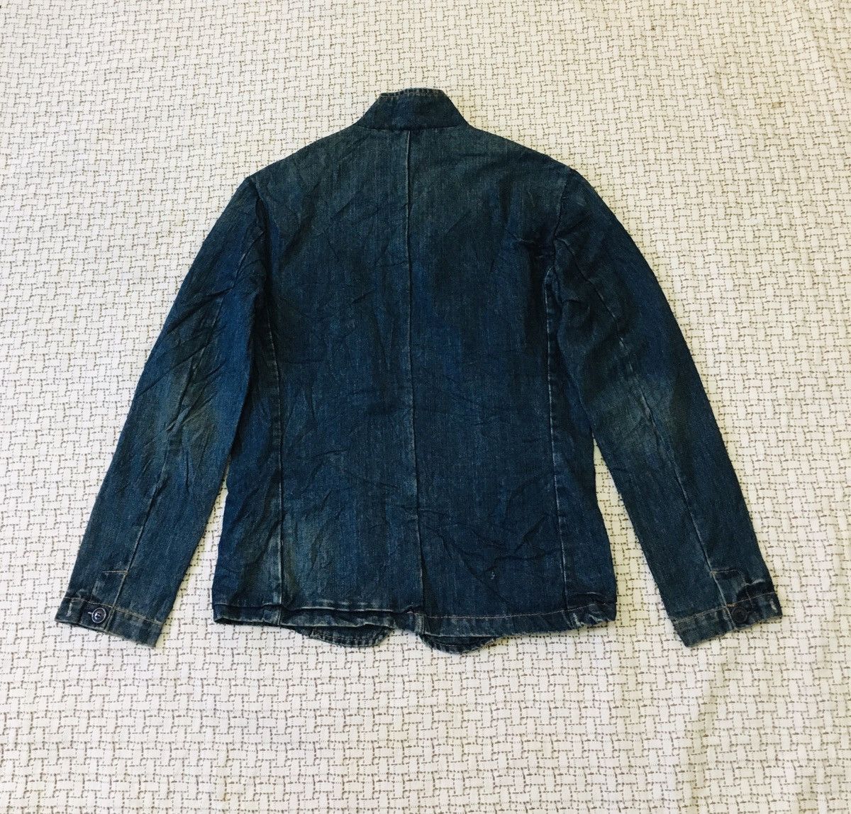 Japanese Brand Press Attache Spiral Zipper Denim Jacket (17) Size US L / EU 52-54 / 3 - 2 Thumbnail