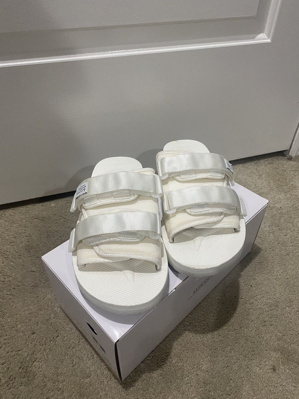 Suicoke White Moto-CAB Sandals Size US 9 / EU 42 - 1 Thumbnail