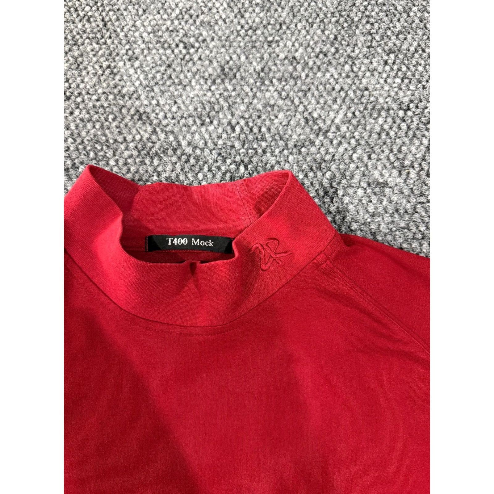 Vintage Zero Restriction Mock Neck Top Mens L Red Geometric Long Sleeve Pullover Casual Embroidered All Seasons Lightweight Stretch Size US L / EU 52-54 / 3 - 4 Thumbnail