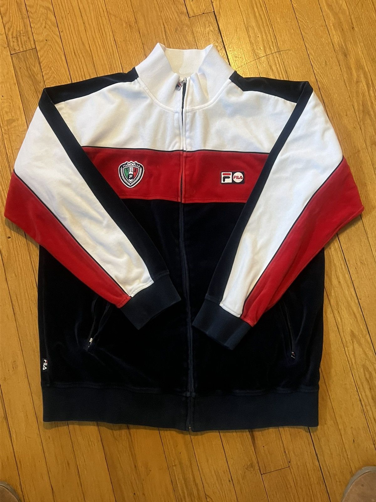 Fila Vintage velour Fila jacket Size US XL / EU 56 / 4 - 1 Thumbnail