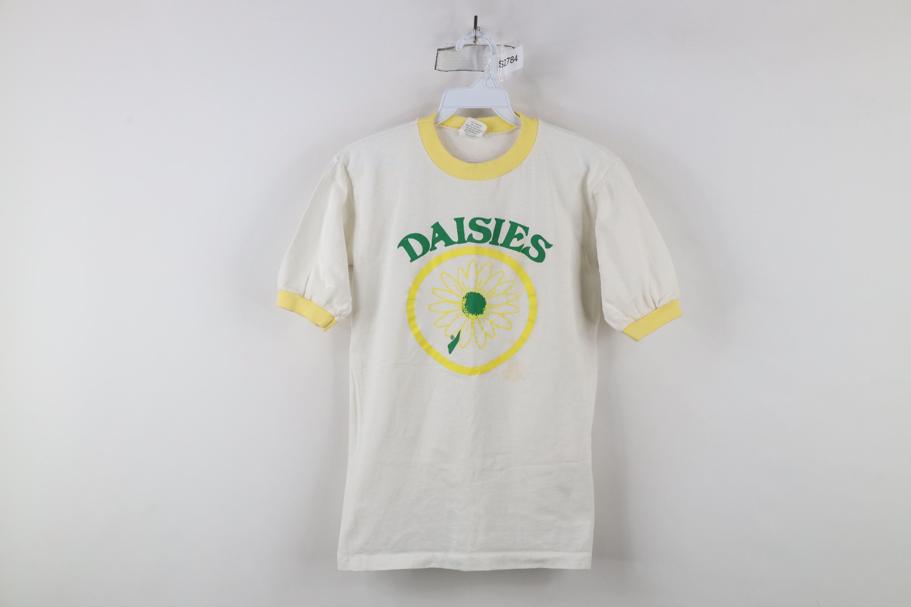 Vintage Vintage 70s 80s Streetwear Daisies Flower Ringer T-Shirt USA Size S / US 4 / IT 40 - 1 Thumbnail