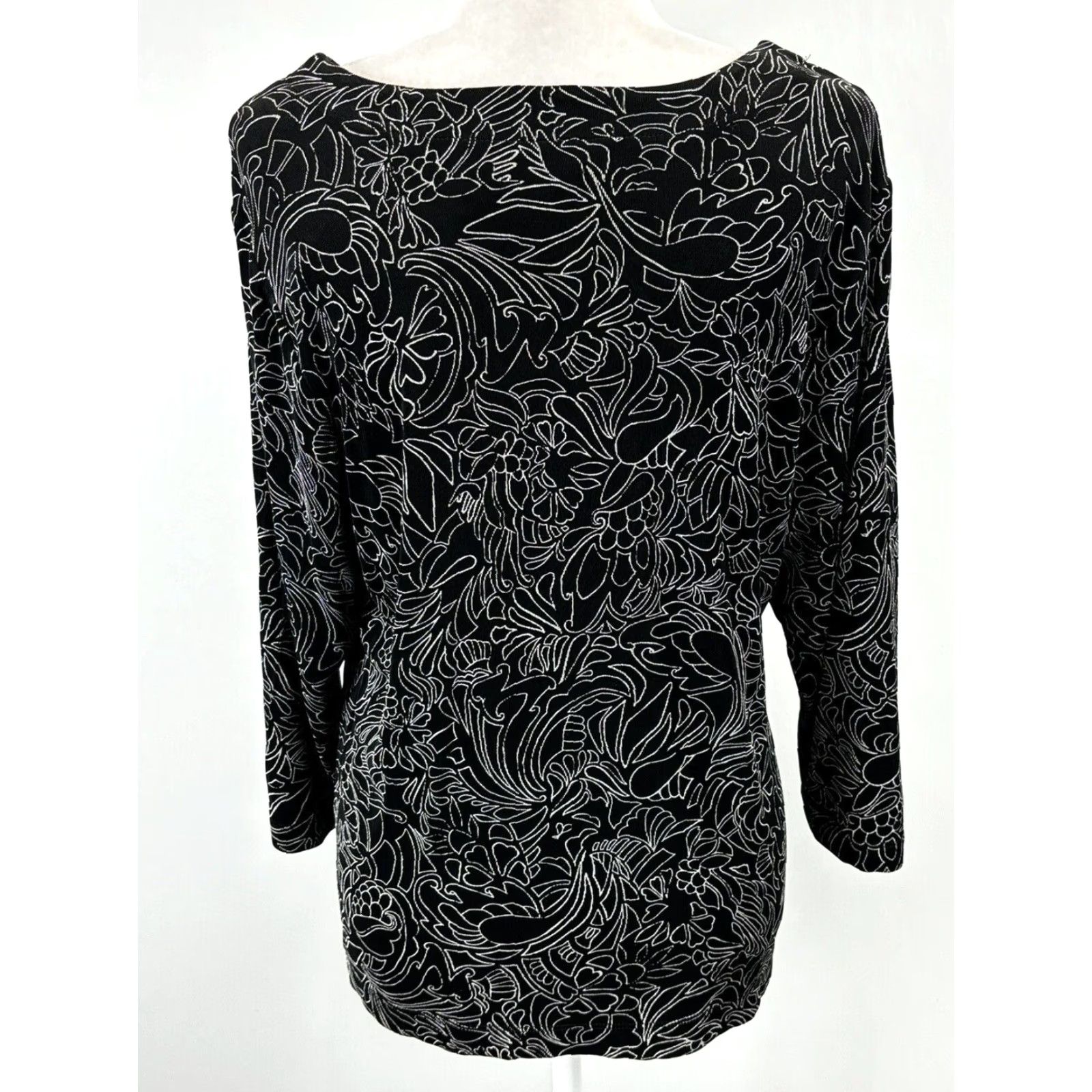 Vintage Chicos Travelers Shirt Womens Black Acetate Blend 2 US Large Size XS / US 0-2 / IT 36-38 - 3 Thumbnail