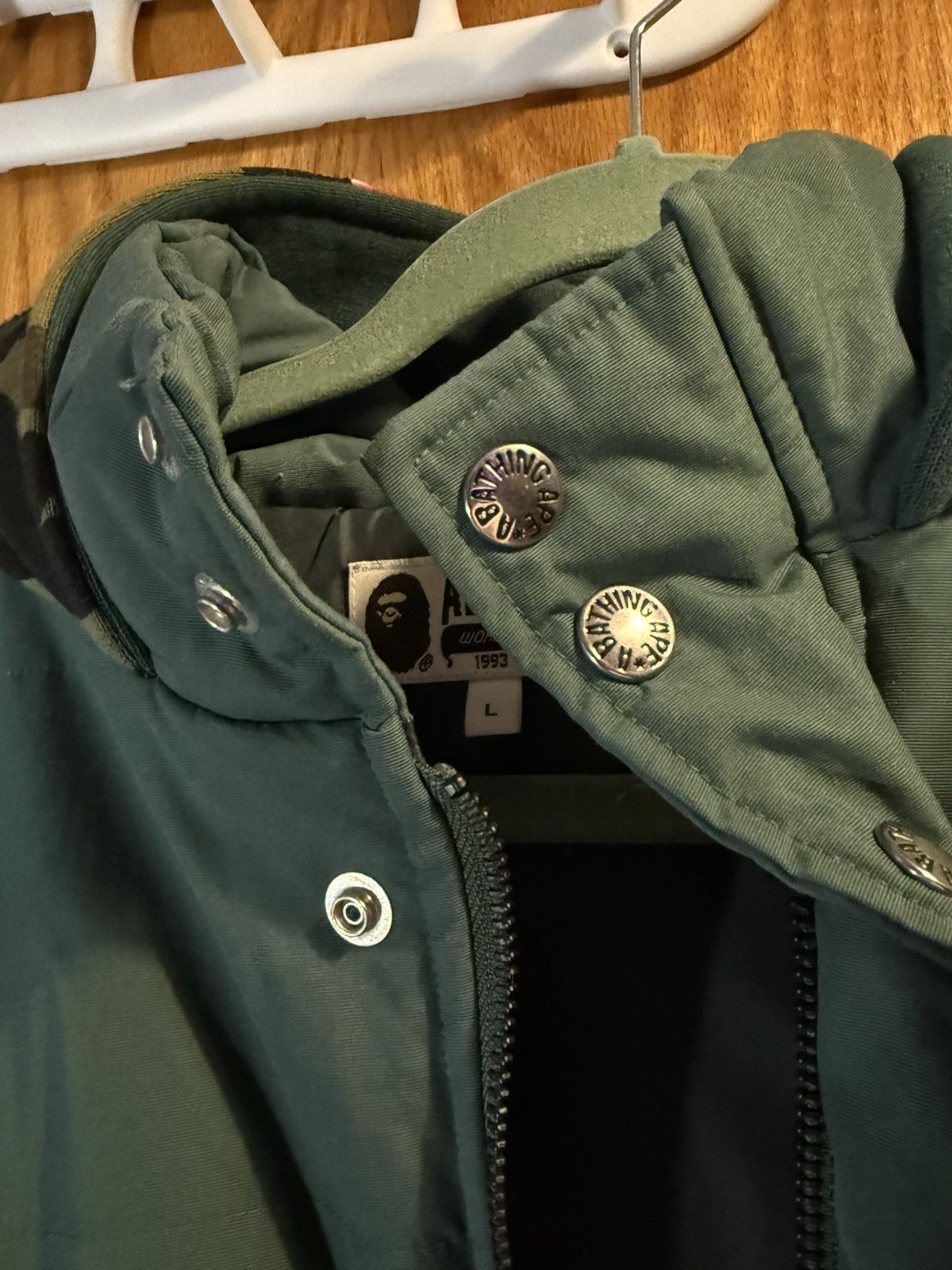 Bape Bape shark coat Jacket/ Hoodie green Size US L / EU 52-54 / 3 - 9 Thumbnail