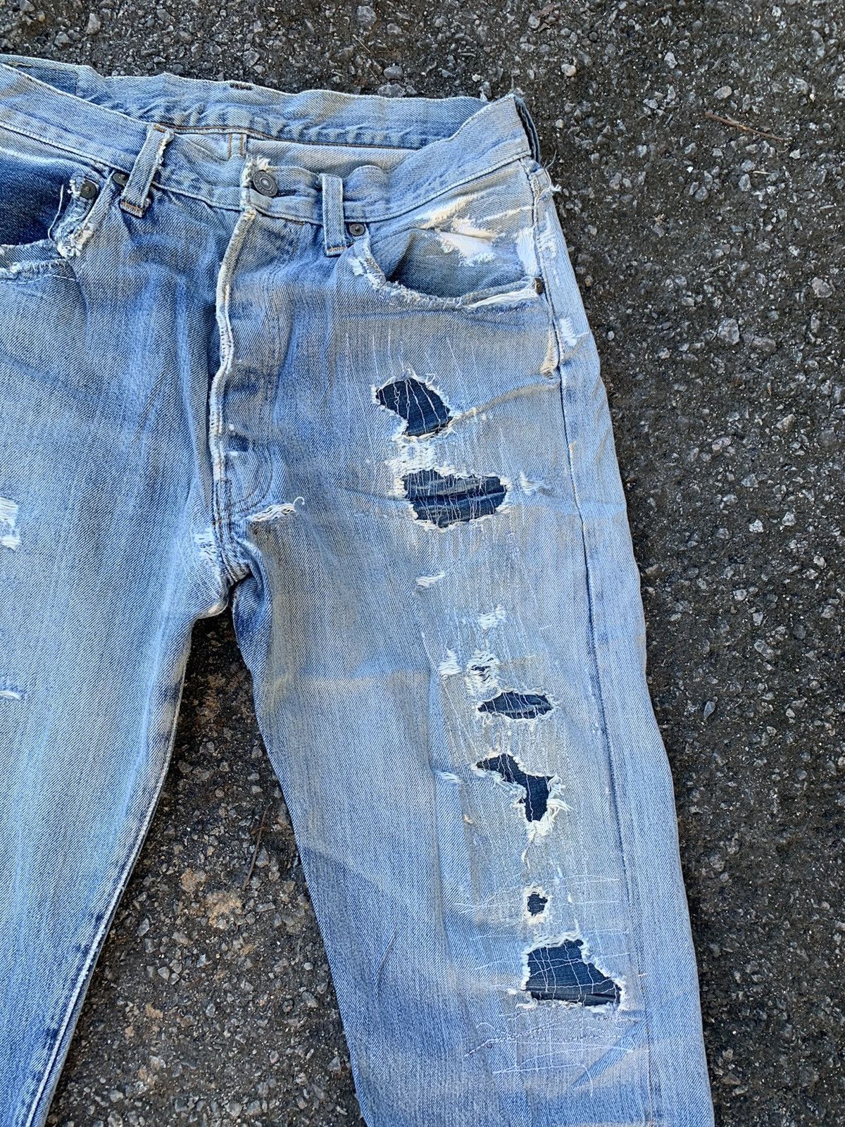 Levi's Levis Big E 501XX Made In Usa Selvedge Distressed denim Size US 30 / EU 46 - 5 Thumbnail