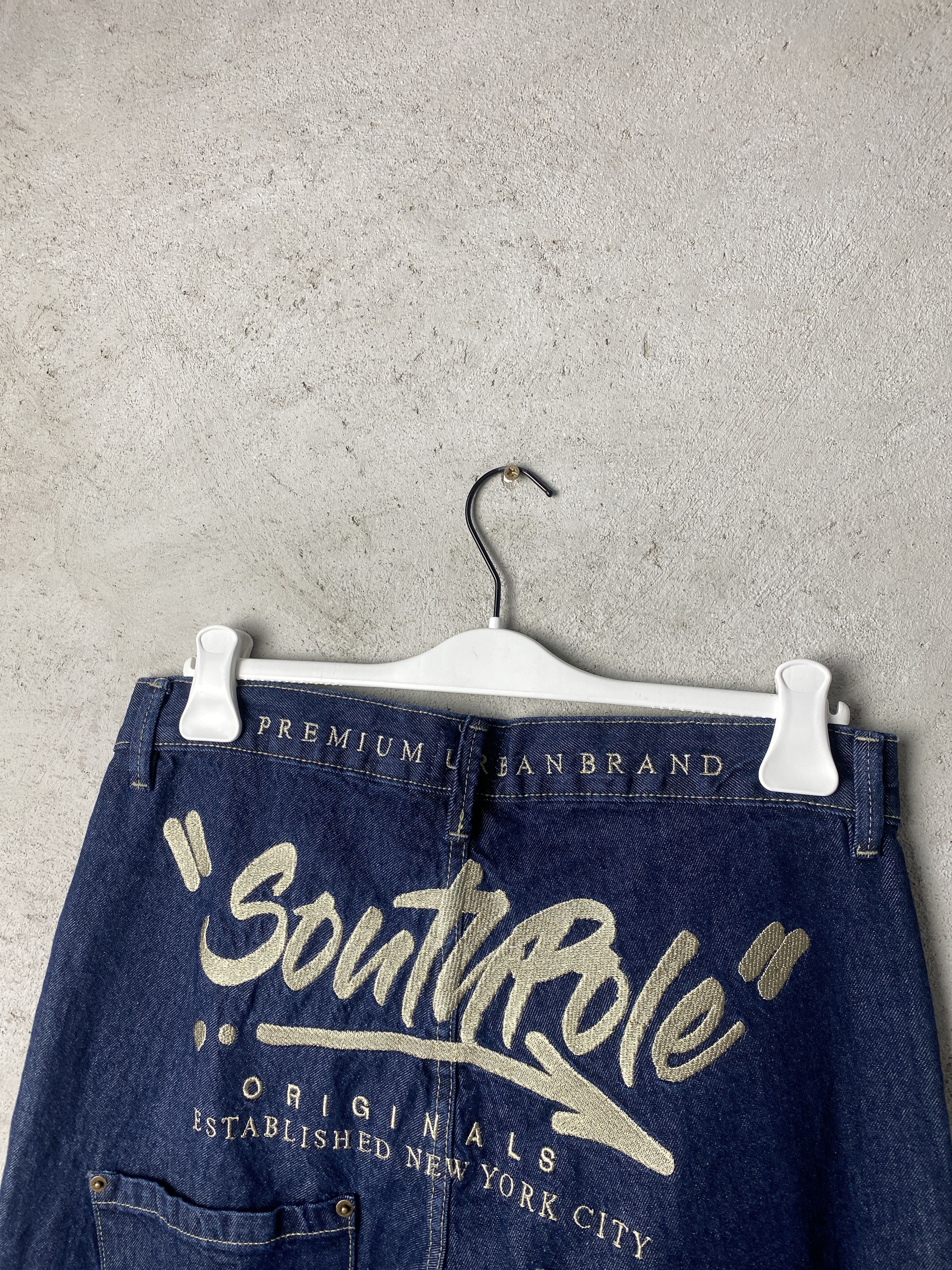 Southpole Southpole Script denim raw indigo denim jeans pants y2k 00s Size US 34 / EU 50 - 7 Thumbnail