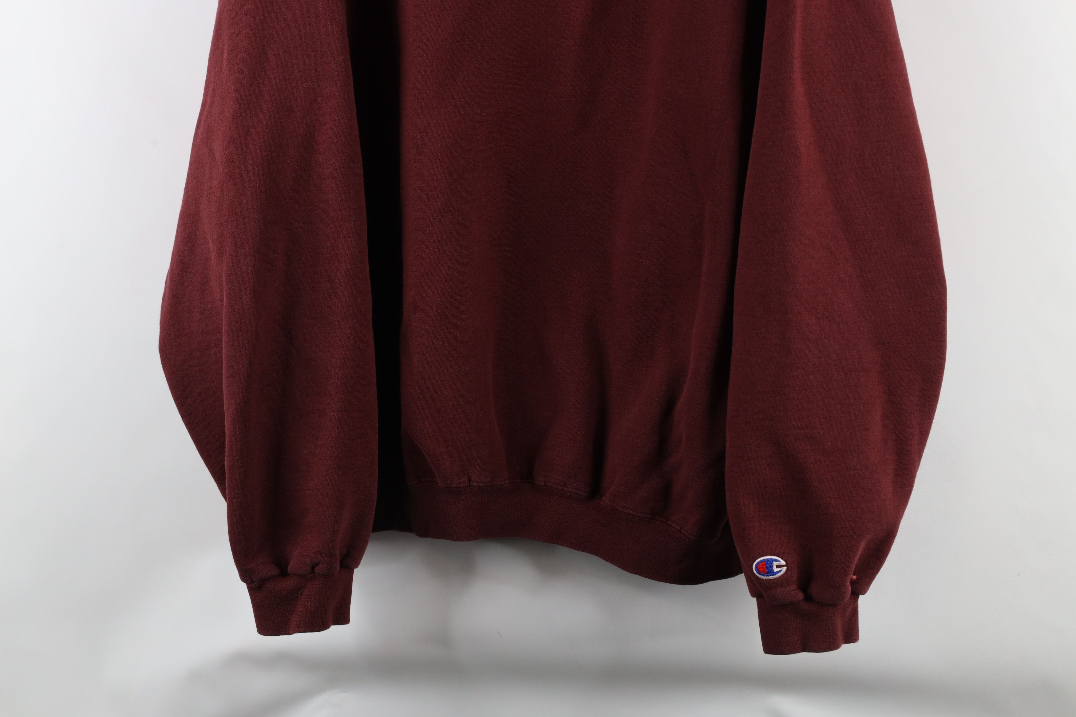 Champion × Vintage Vintage 90s Champion Logo Crewneck Sweatshirt Burgundy Size US XL / EU 56 / 4 - 3 Thumbnail