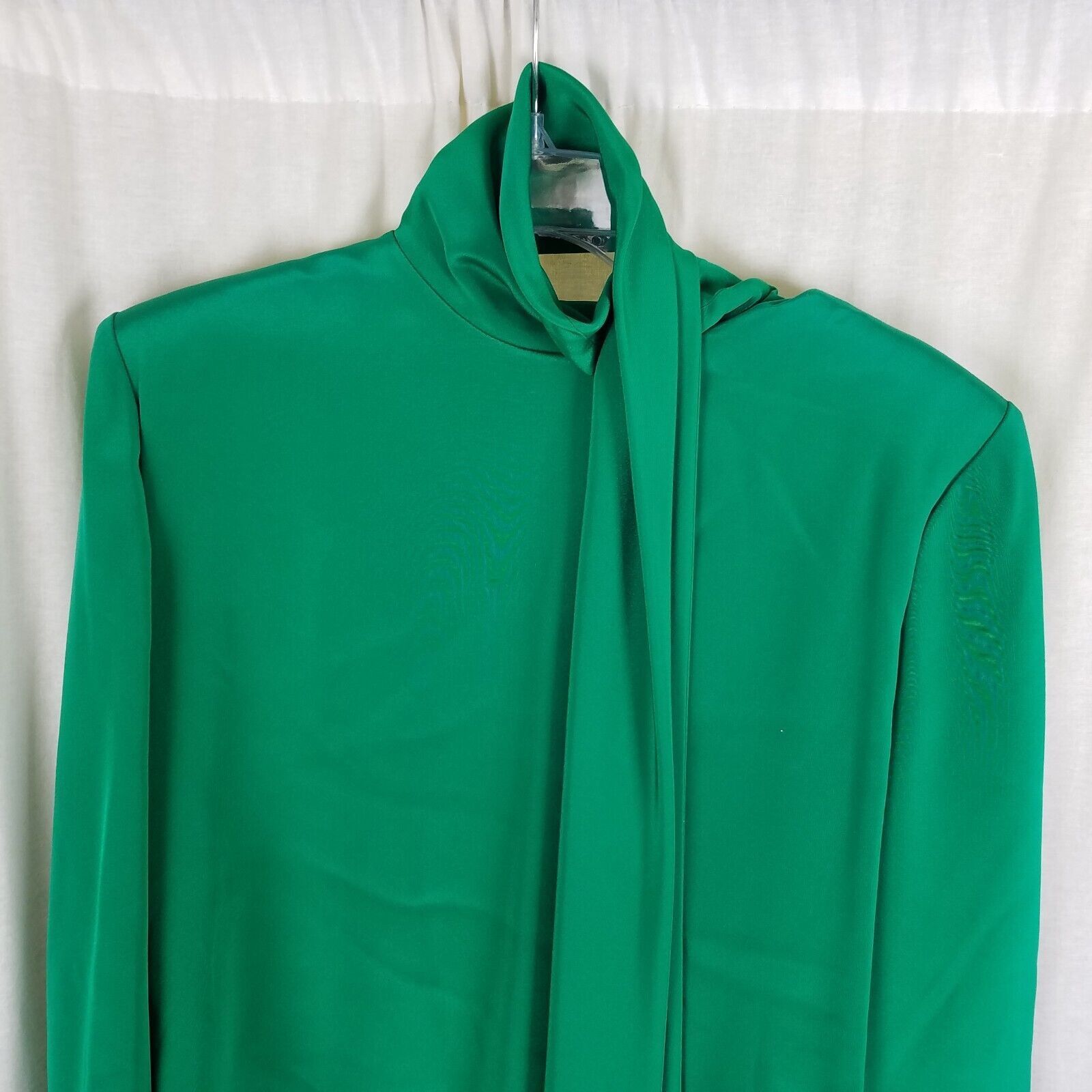 Vintage Mark Heister Silk Maxi Skirt Suit Scarf Formal Emerald Green Size L / US 10 / IT 46 - 3 Thumbnail