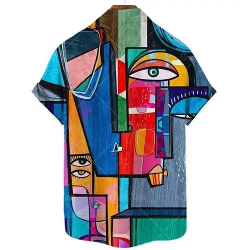Japanese Brand Abstract Painting Print Hawaiian Shirts Mens Size US L / EU 52-54 / 3 - 1 Thumbnail