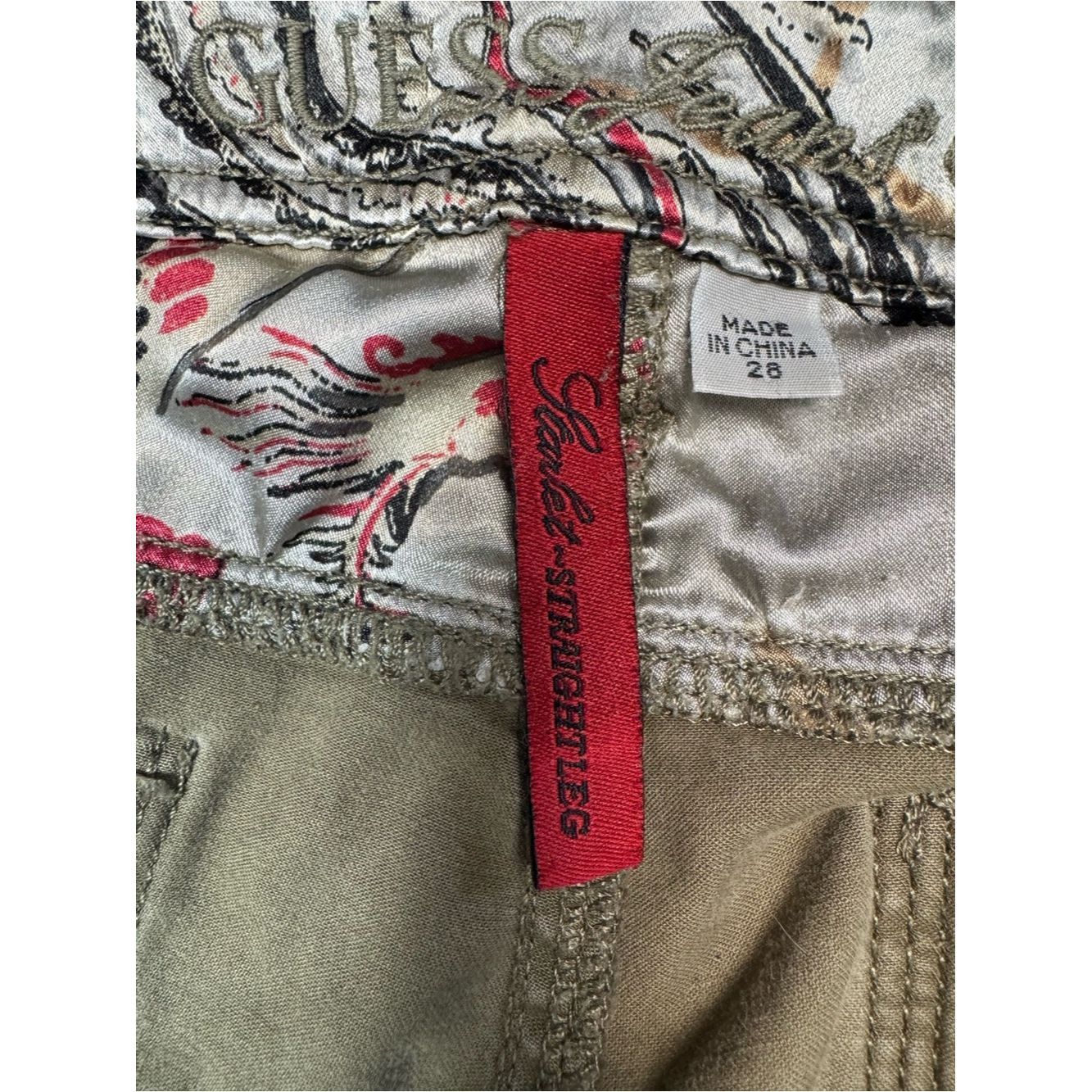 Guess Vintage Guess Olive Cropped Distressed Low Rise Jeans With Size 28" / US 6 / IT 42 - 7 Thumbnail