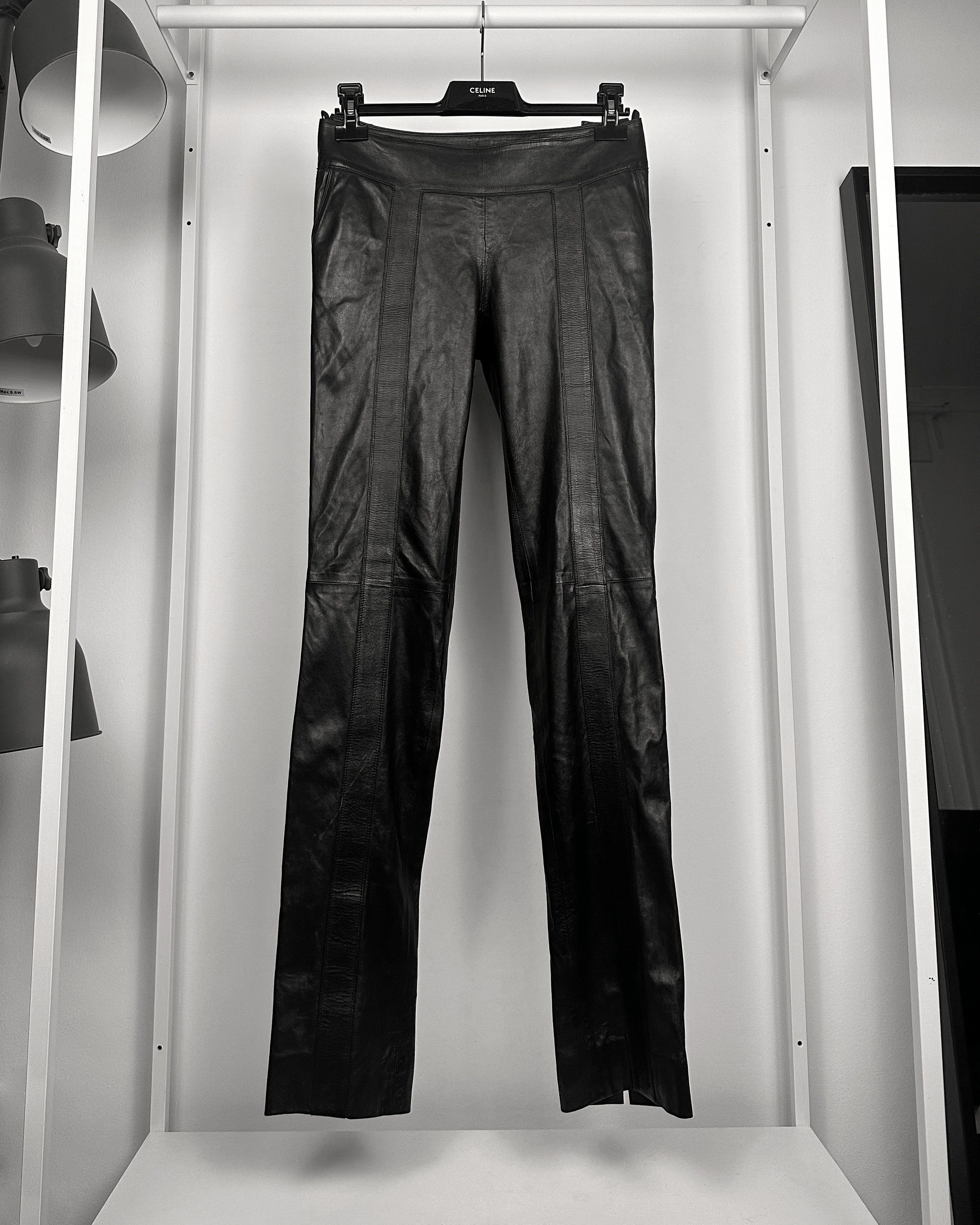 Gucci Gucci Leather Straight-Bootcut Transformer Biker Pants Size US 31 - 2 Thumbnail