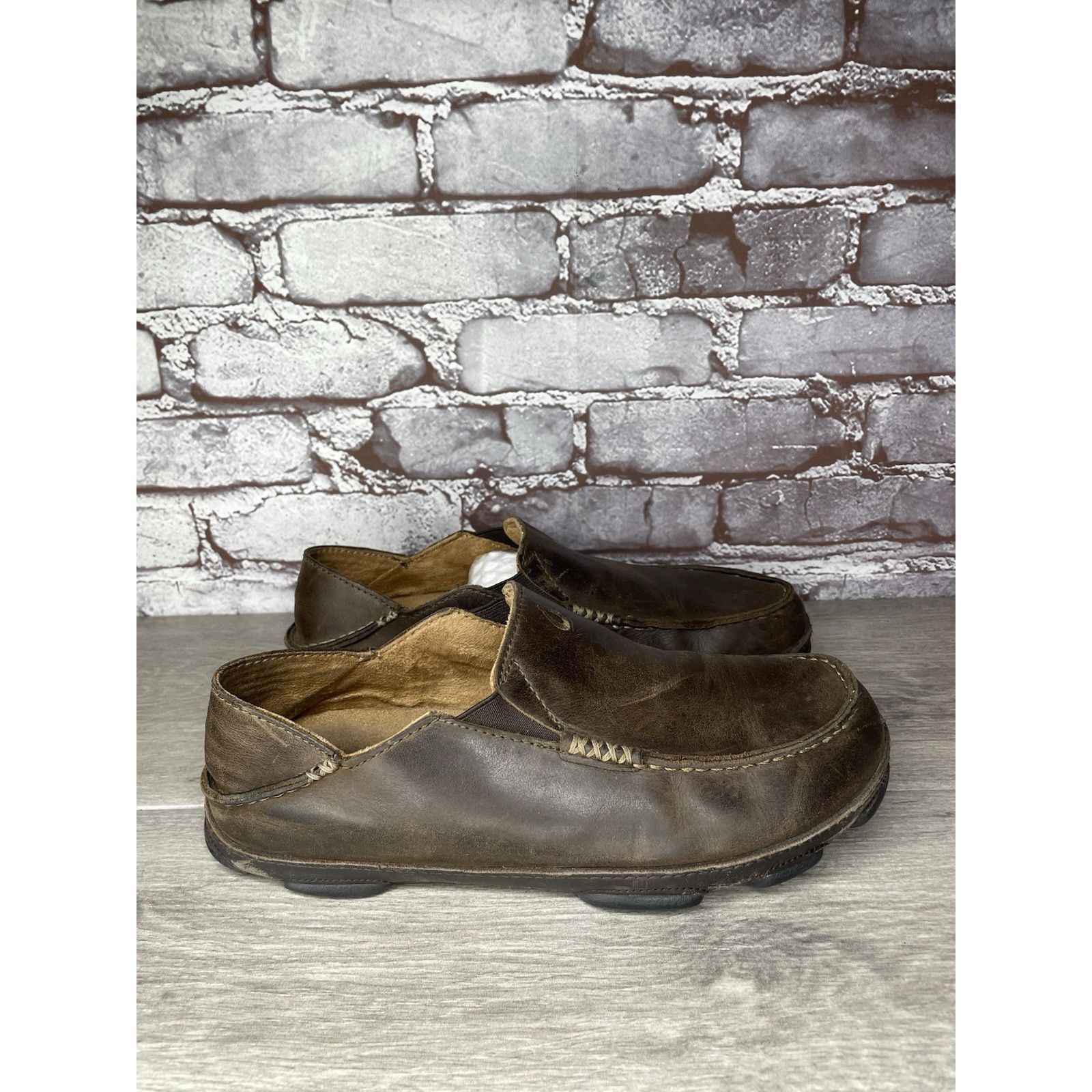 Olukai OluKai Moloa Brown Leather Slip On Beach Loafers Casual Shoe Size US 8 / EU 41 - 18 Thumbnail