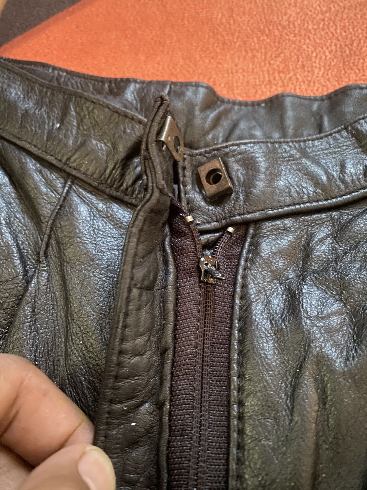 Leather Vintage Black Genuine Leather Trousers Paneled Moto Pants Size US 30 / EU 46 - 7 Thumbnail