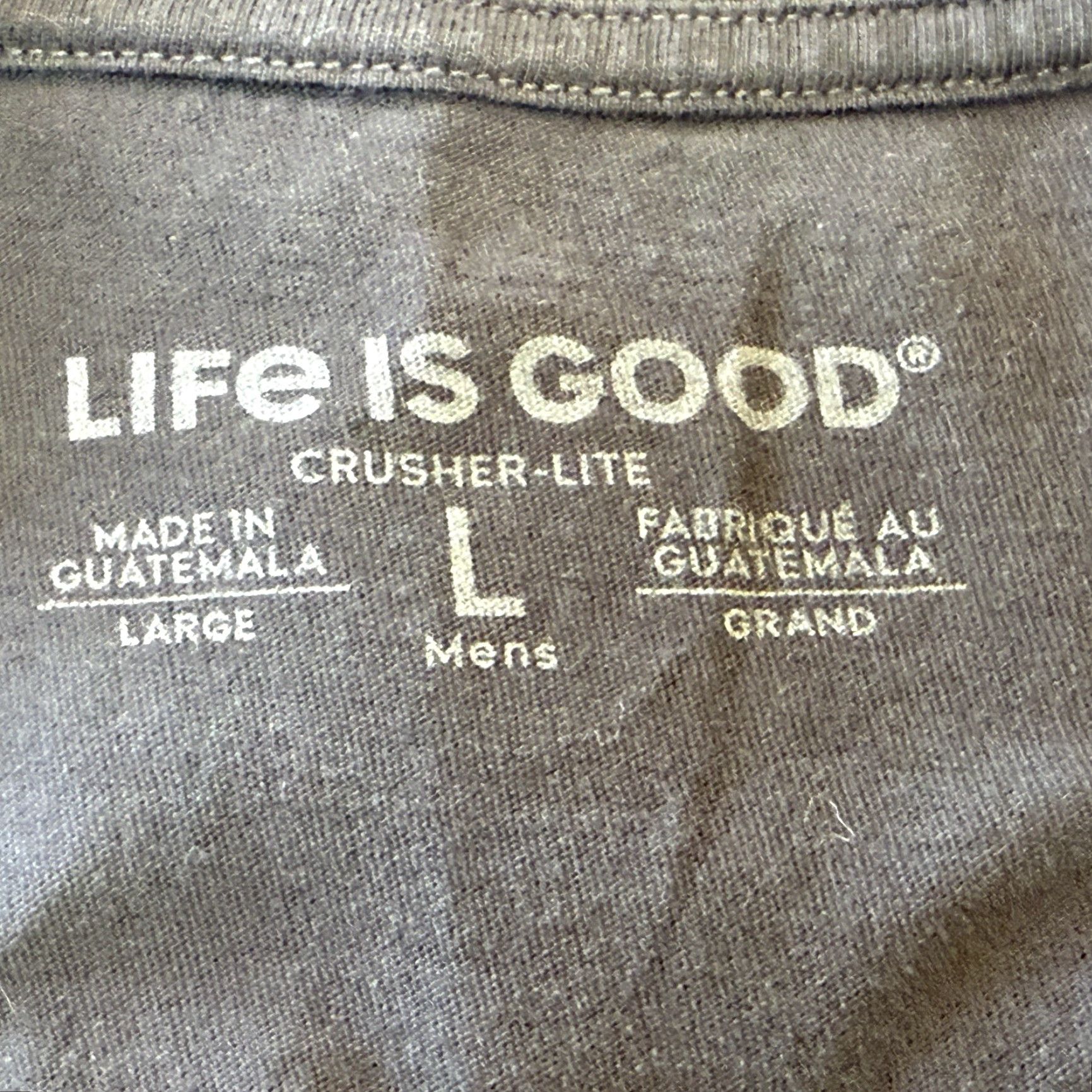Life is Good Life is Good T-Shirt Mens Large Crusher-Lite Crew Neck Long Sleeve "Bucket List" Beer Graphic Print Cotton Size US L / EU 52-54 / 3 - 6 Thumbnail