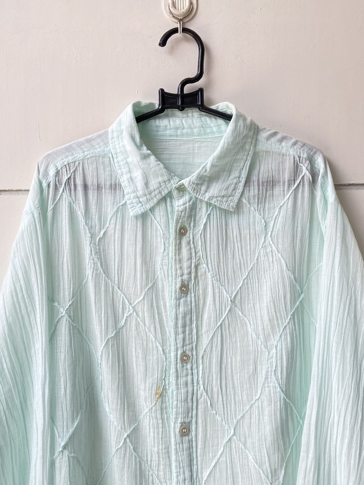 Issey Miyake PLANTATION Green Shirt Size US XL / EU 56 / 4 - 11 Thumbnail