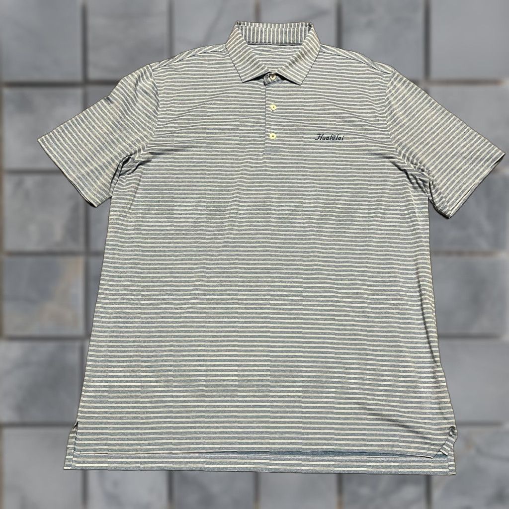 johnnie-O Johnnie O Polo Shirt Mens XL Blue Striped Performance Golf Shirt Size US XL / EU 56 / 4 - 1 Thumbnail
