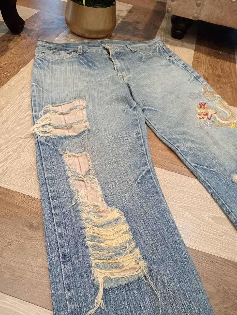 Japanese Brand JAPANESE BRAND EMBROIDERY DRAGON SUKAJAN BLUR JEANS Size US 34 / EU 50 - 6 Thumbnail