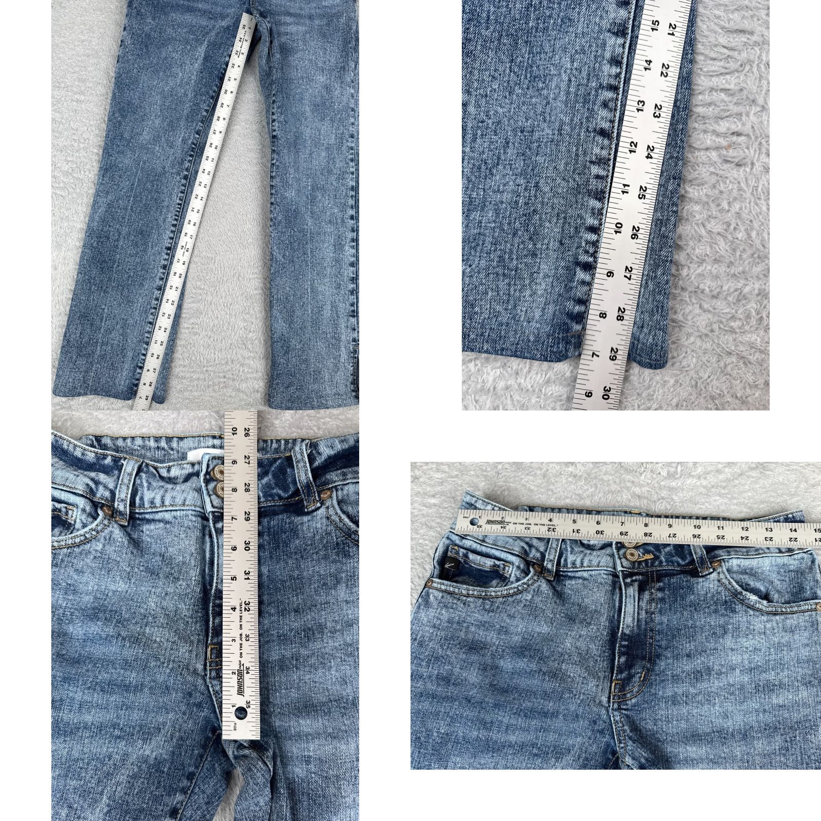 Vintage Kancan Jeans Womens Jeans Flared Mid Rise 29x30 Blue Denim 9 Juniors Stretch 5-Pocket Designer Vintage: No Size 30" / US 8 / IT 44 - 8 Thumbnail