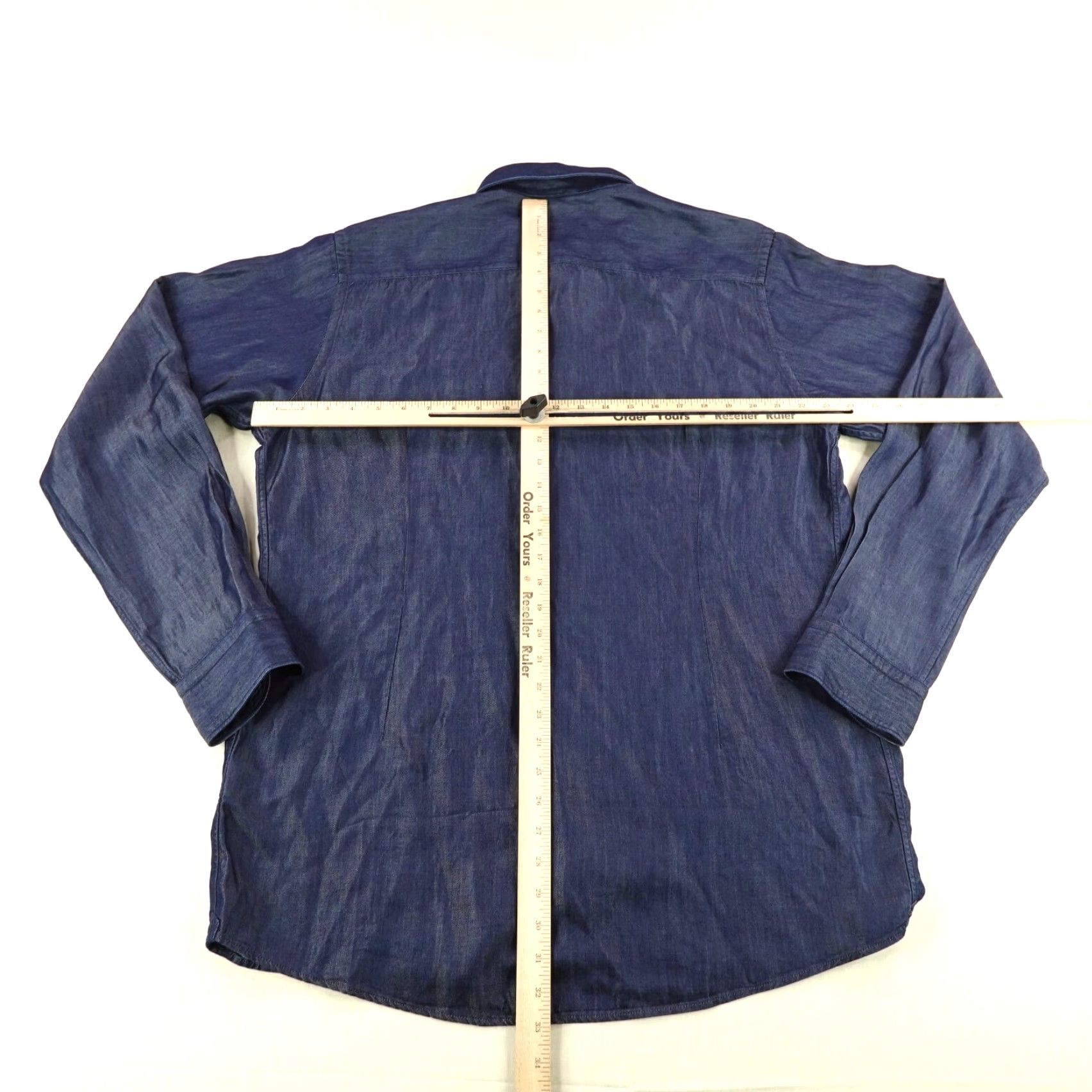 Eton VINTAGE Eton Shirt Mens XL Blue Lyocell Button Up Contemporary Fit 44 17.5 Long Sleeve Size US XL / EU 56 / 4 - 4 Thumbnail