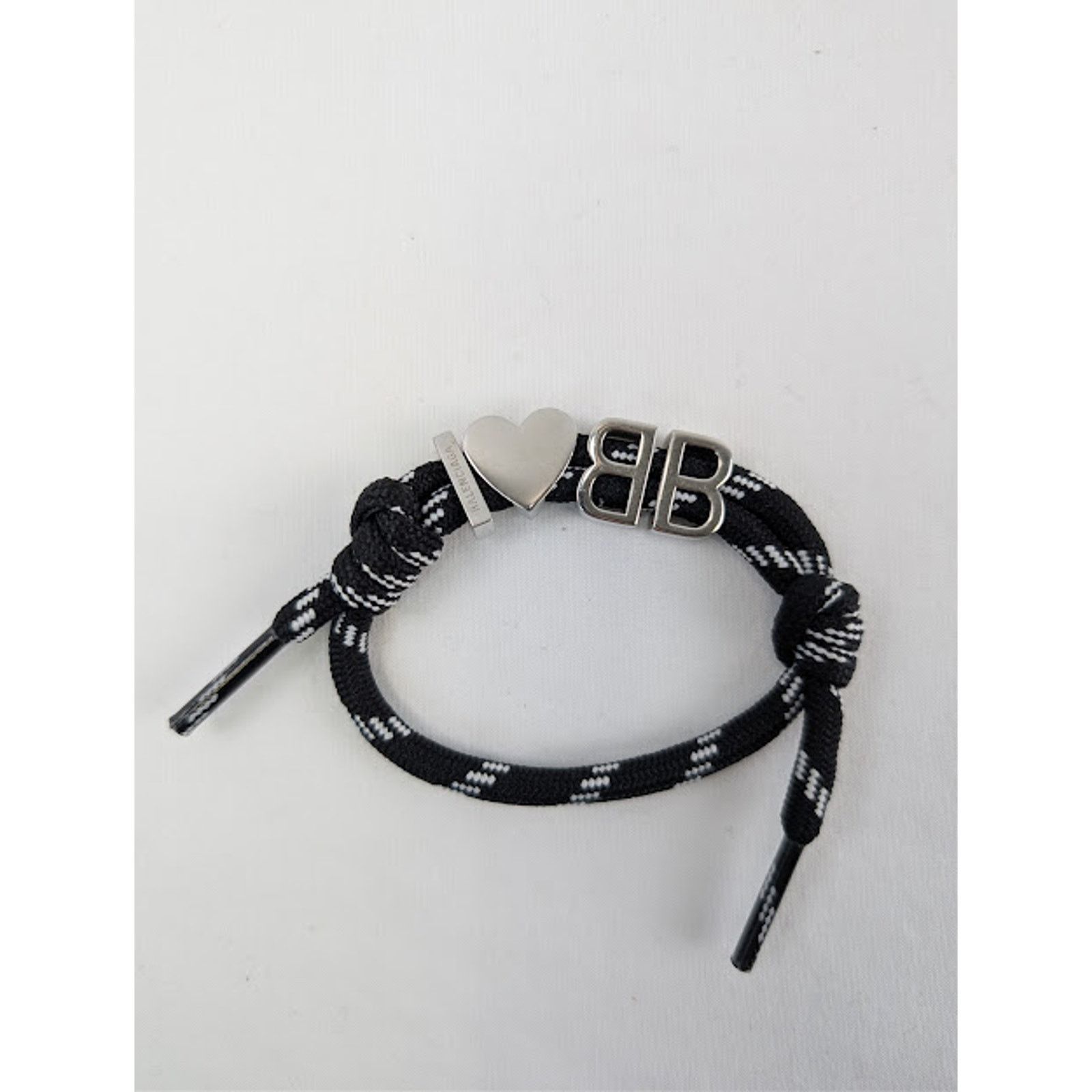 Balenciaga o1rshd1 / 555 / Size: OS / I Heart BB Bracelet Black / White Size ONE SIZE - 1 Thumbnail