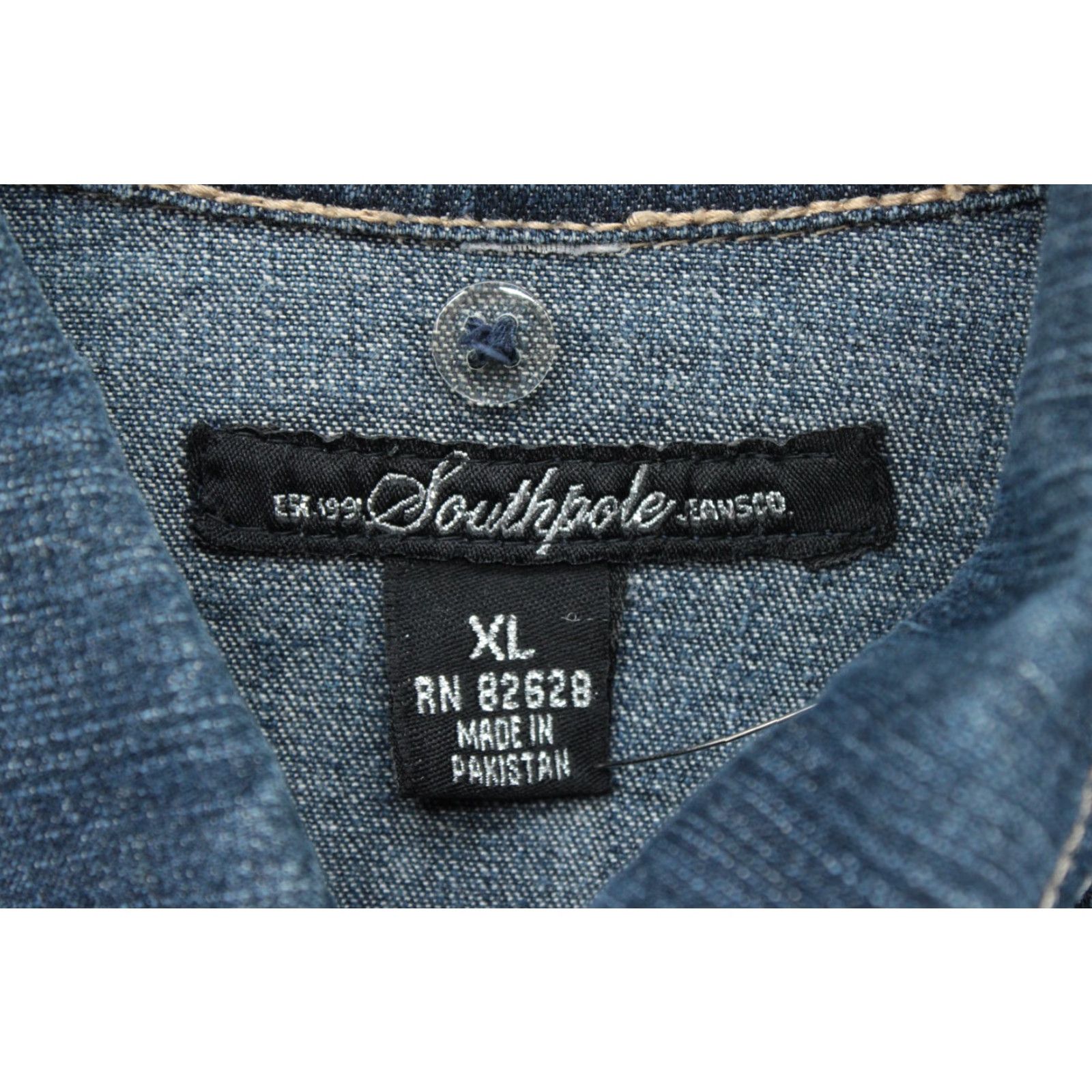 Southpole Y2K Southpole Short Cropped Denim Jean Jacket XL Medium Wash Button Detail Women Size 40" / US 18 - 7 Thumbnail