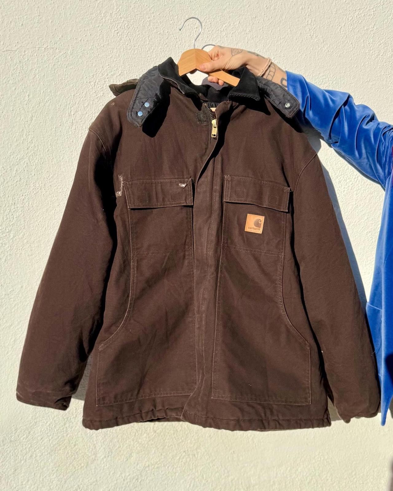 Carhartt Vtg Brown Carhartt Arctic Jacket Quilt Lined Coat Hood XL Size ONE SIZE - 2 Thumbnail