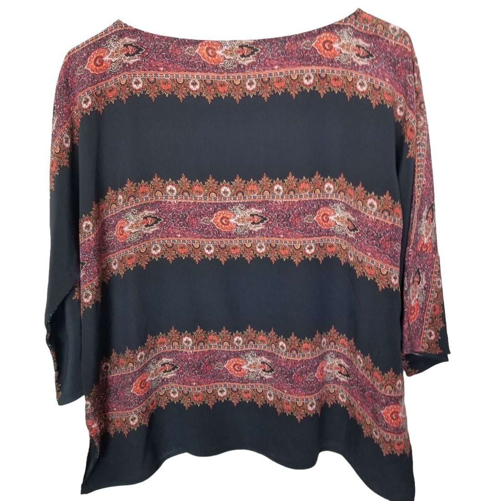 Club Monaco Club Monaco Women Silk Top Floral Striped XS Quiet Luxury Size XS / US 0-2 / IT 36-38 - 7 Thumbnail