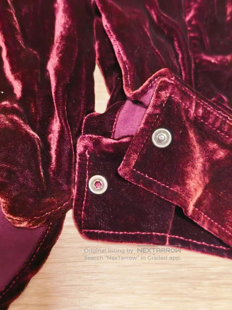 Saint Laurent Paris Saint Laurent Paris Deep Red Burgundy Velvet Shirt Size US S / EU 44-46 / 1 - 6 Thumbnail