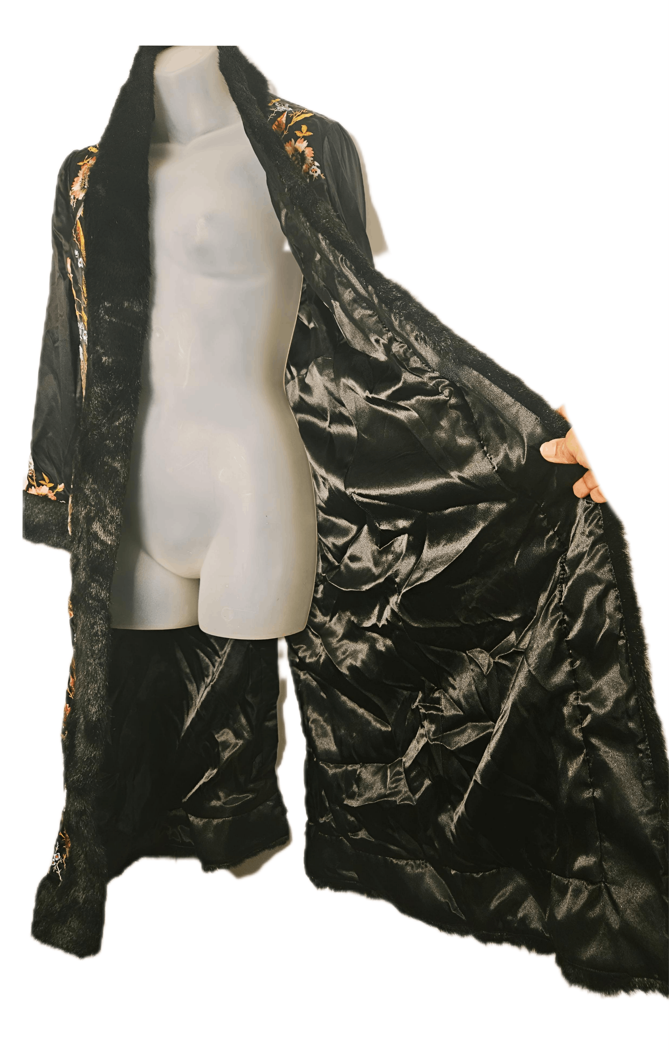 Other SUE WONG EMBROIDERD SILK FUR TRIM OPERA COAT Size M / US 6-8 / IT 42-44 - 8 Thumbnail