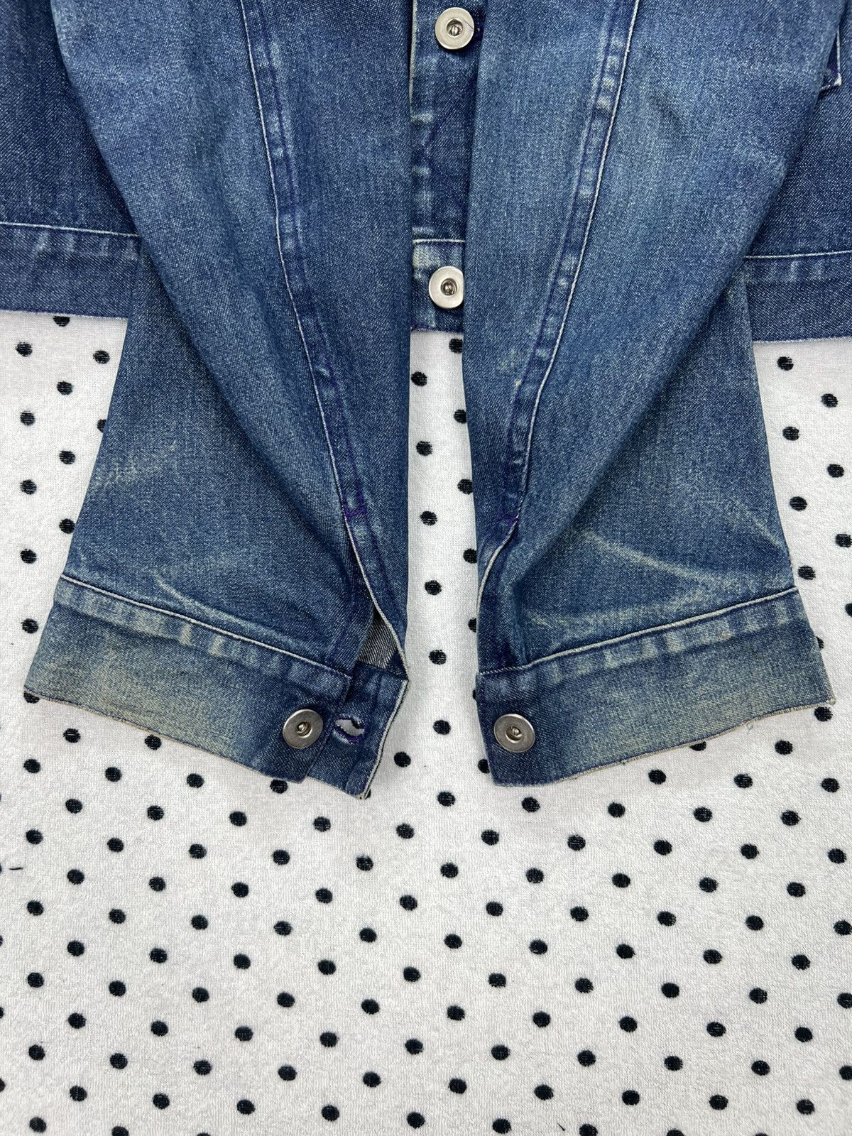 Japanese Brand Vintage Bustle Ditch Dirty Distressed Denim Jacket Size US XXS / EU 40 - 12 Thumbnail