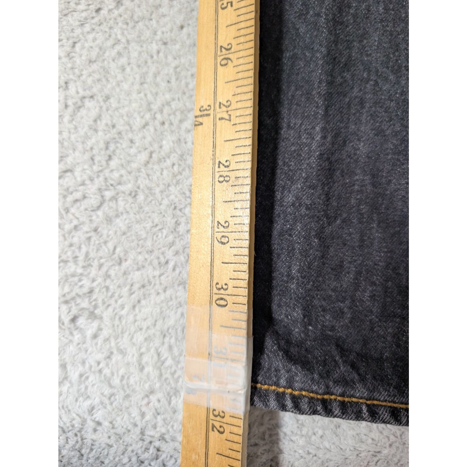 Levi's Levi's 501 Jeans Mens 44x34 Black Denim Button Fly Straight Leg 5-Pocket Classic Jeans Mens Black 90s Style Size US 44 / EU 60 - 7 Thumbnail