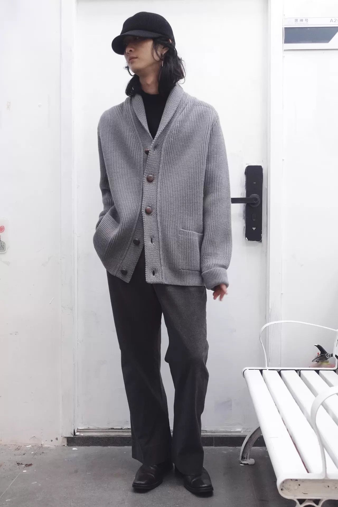 Maison Margiela MM AW2002 10 Men's HD Heavyweight Grandad-Collar Sweater L Size US L / EU 52-54 / 3 - 2 Thumbnail