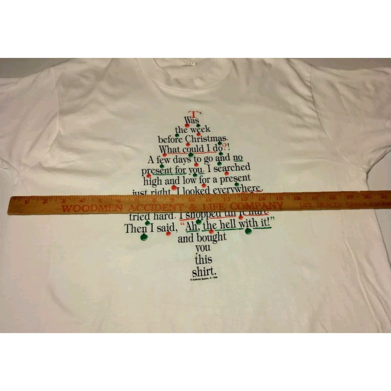 Vintage VINTAGE 90s Christmas Shirt Funny Gift Tree White Single Stitch T-Shirt Mens XL Christmas Tree Mens XL White Single Stitch Shirt Size US XL / EU 56 / 4 - 3 Thumbnail