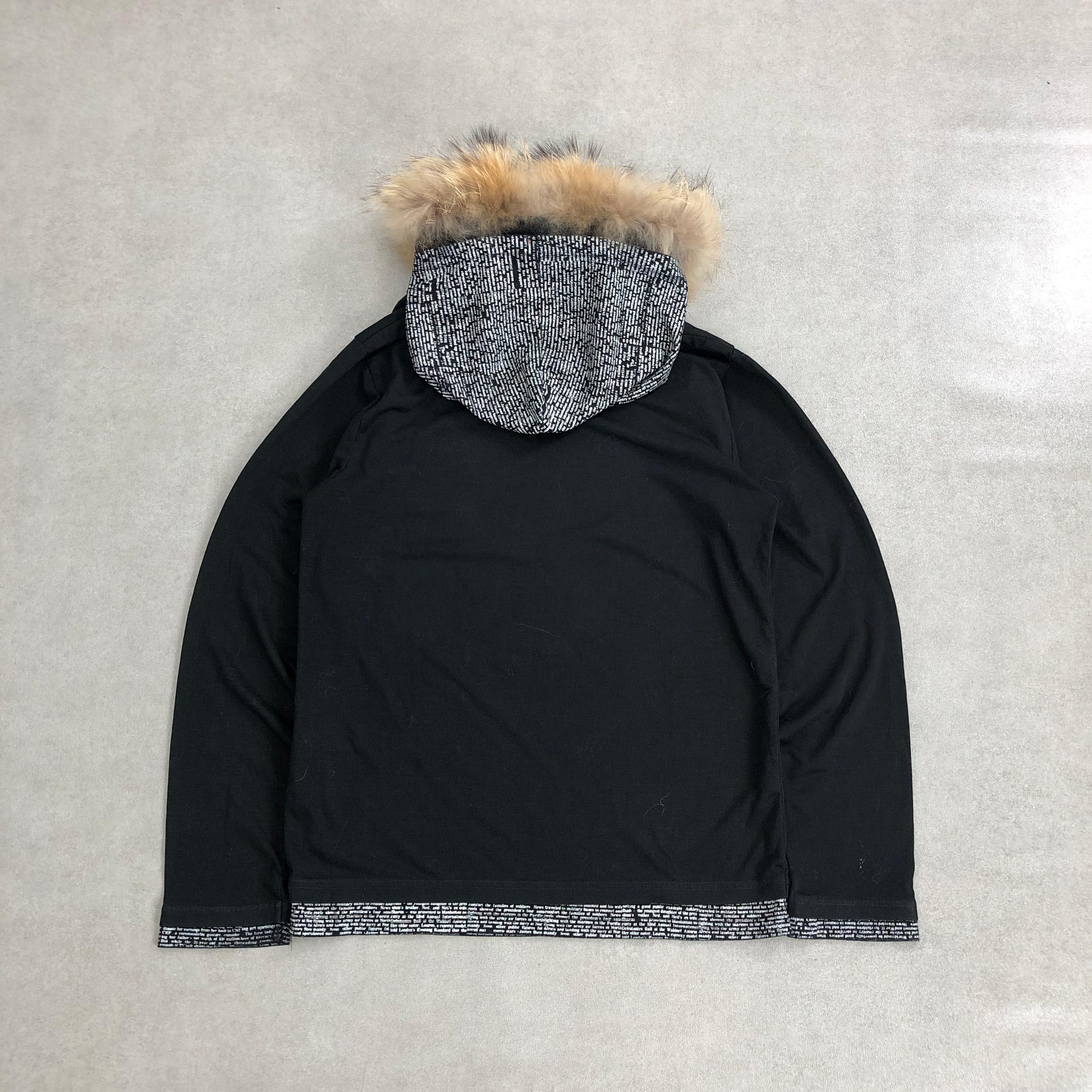 Japanese Brand Y2K Japanese Double Layers Print Gothic Poem Fur Zip Hoodie Size US M / EU 48-50 / 2 - 18 Thumbnail