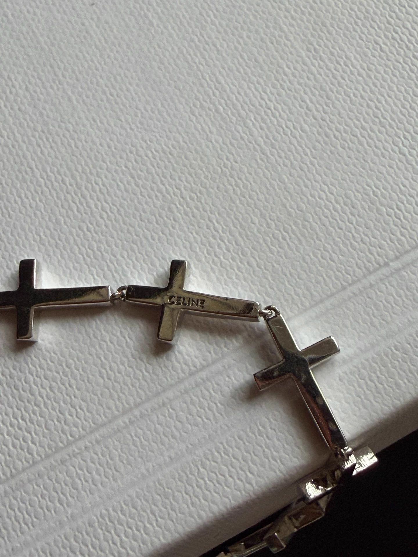 Celine CELINE By Hedi Slimane CELINE Logo Cross Bracelet Size ONE SIZE - 3 Thumbnail