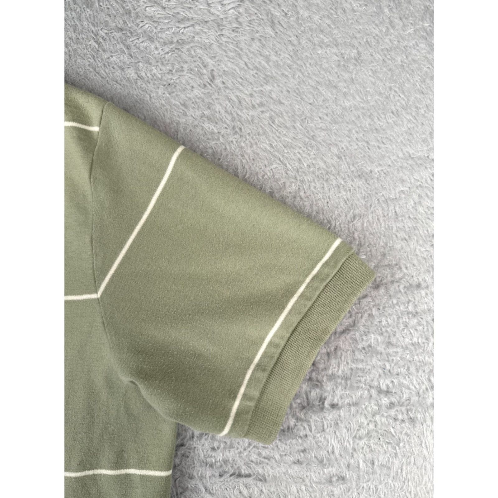 Ralph Lauren VINTAGE Ralph Lauren Shirt Adult Large Green White Stripe 100% Cotton Polo Shirt Mens Large Green Stripe 80s 90s Sports Polo Size US L / EU 52-54 / 3 - 2 Thumbnail