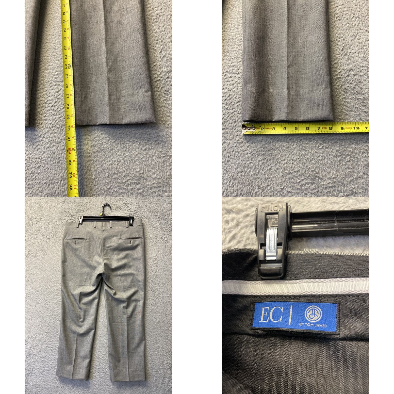 Vintage Tom James Executive Collection Dress Pants Men 38x30 Gray Wool / 0403 Beltless? Size US 38 / EU 54 - 8 Thumbnail