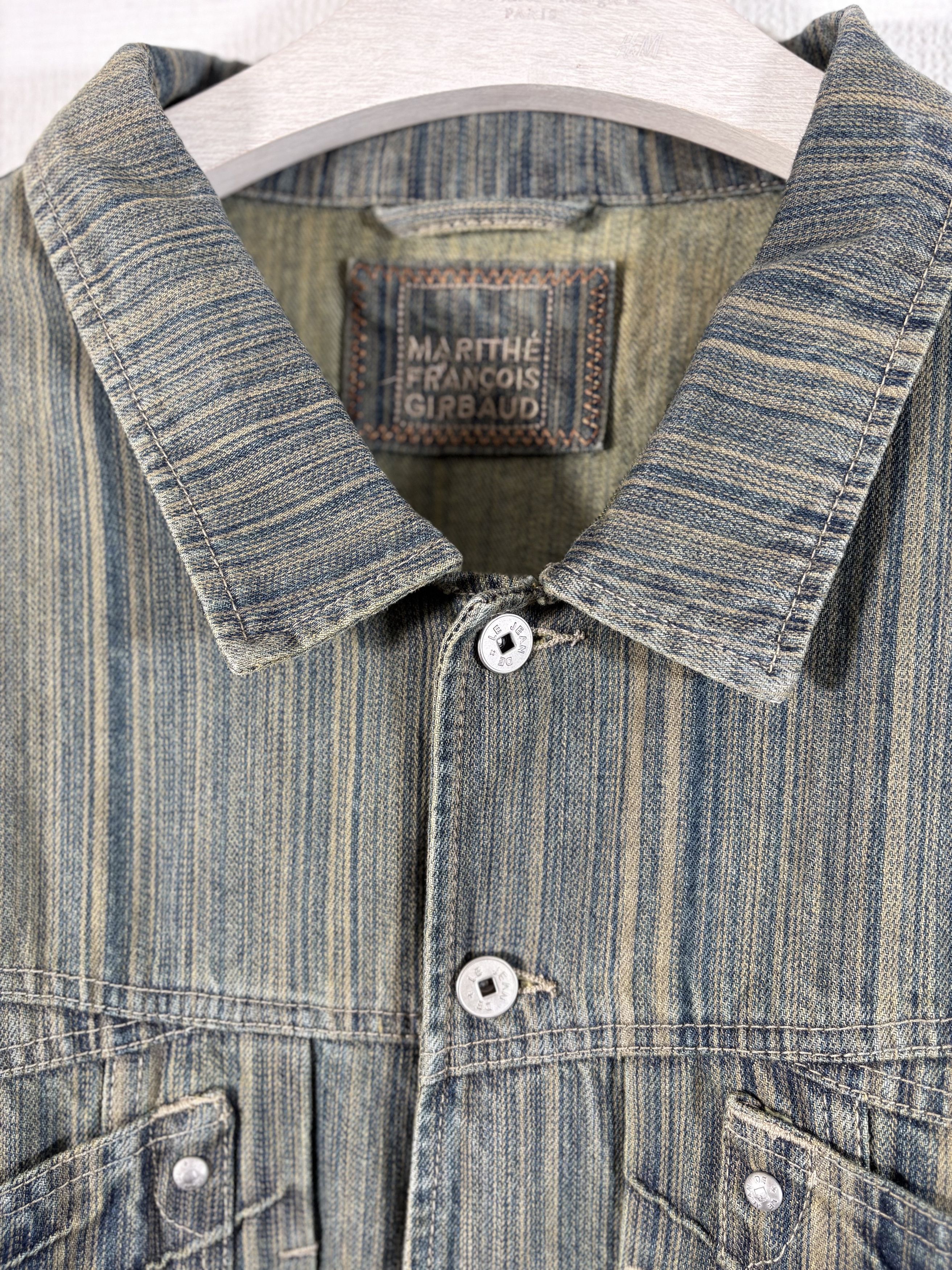 Marithe + Francois Girbaud Marithe + Francois Girbaud Striped Denim Jacket Size US XXL / EU 58 / 5 - 2 Thumbnail