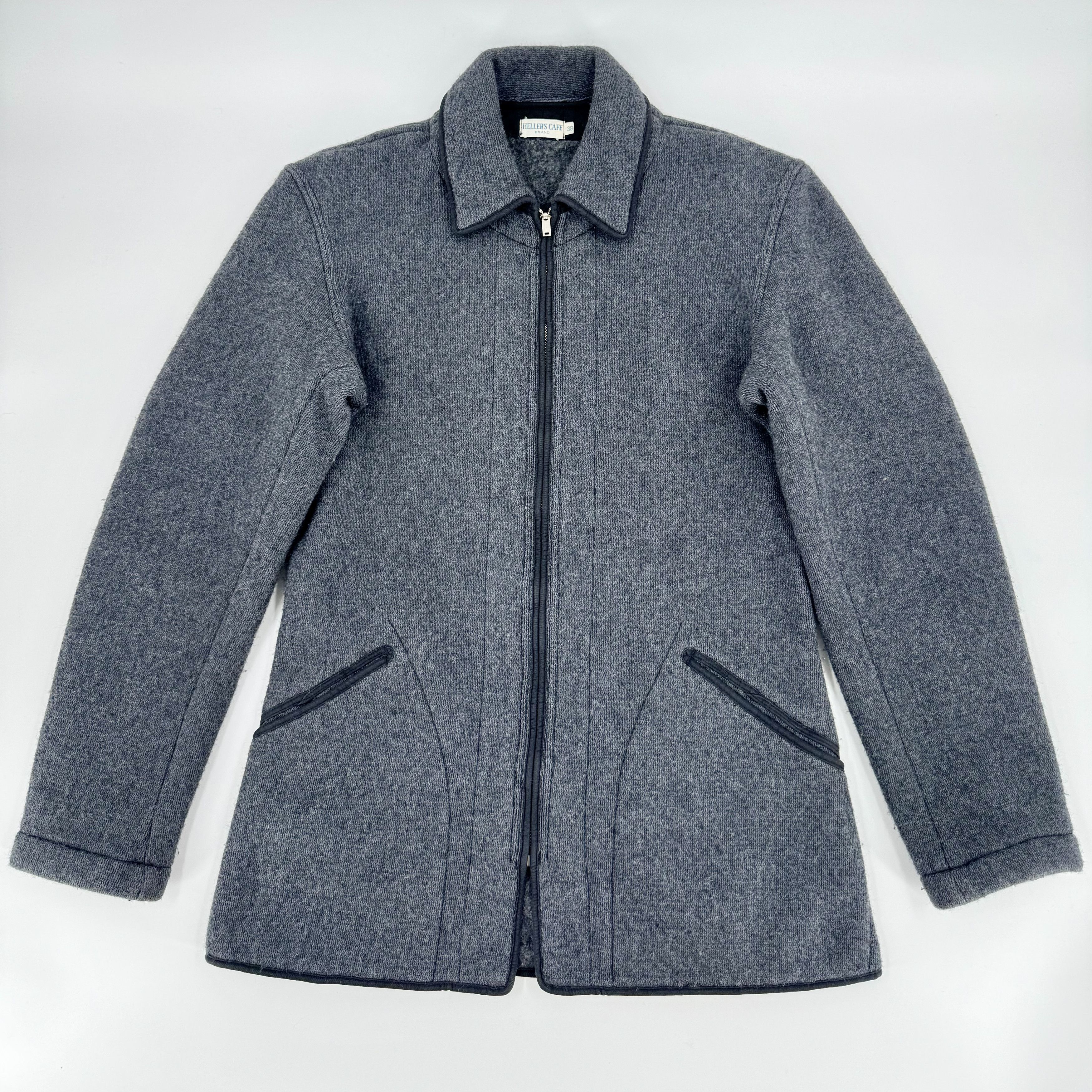 Heller's Cafe Heller's Cafe Warehouse Japan Long Wool Grey Coat Jacket 38 Size US S / EU 44-46 / 1 - 1 Thumbnail