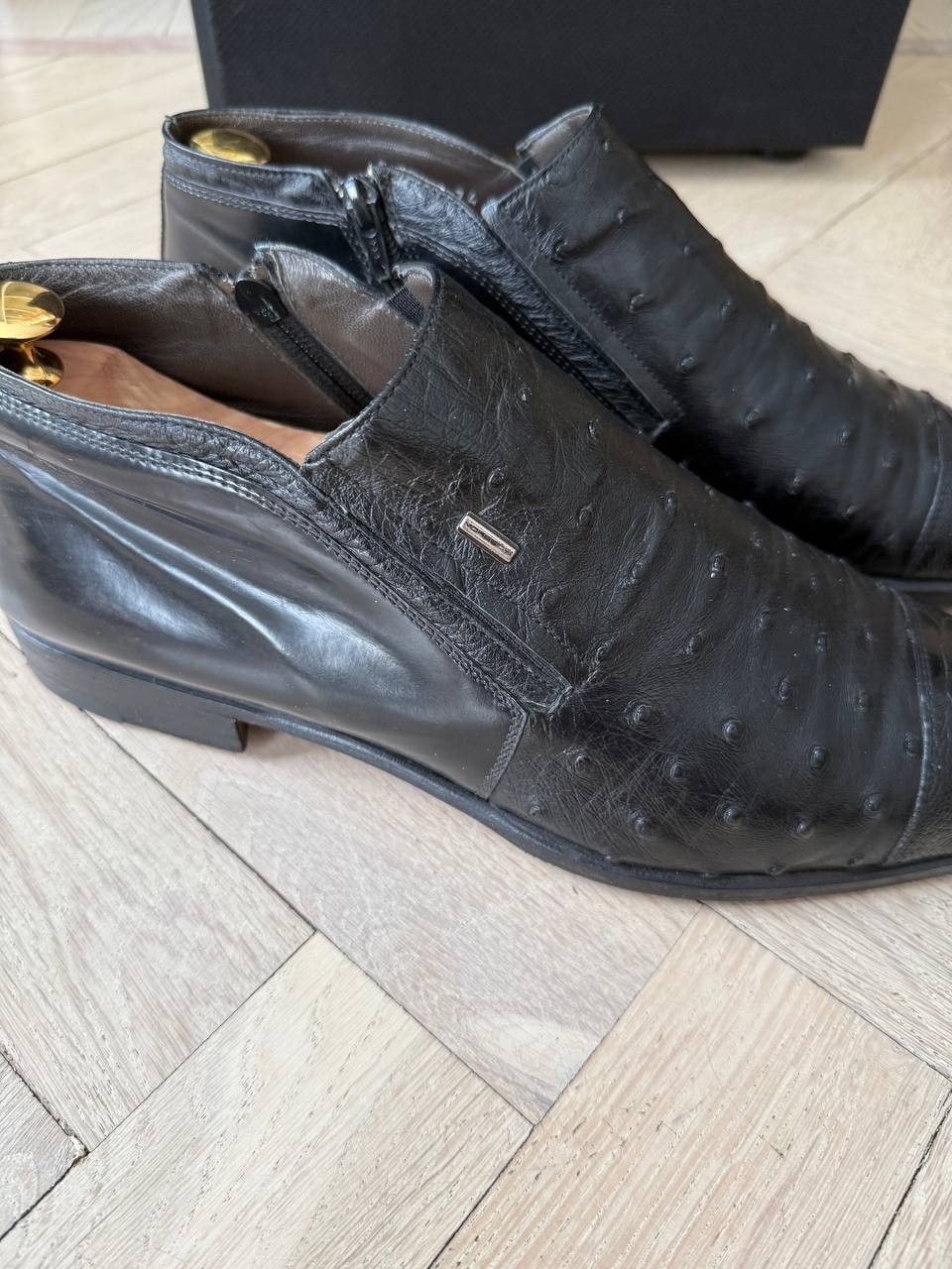 Moreschi Black Moreschi ostrich leather zip shoes. Size US 10.5 / EU 43-44 - 3 Thumbnail