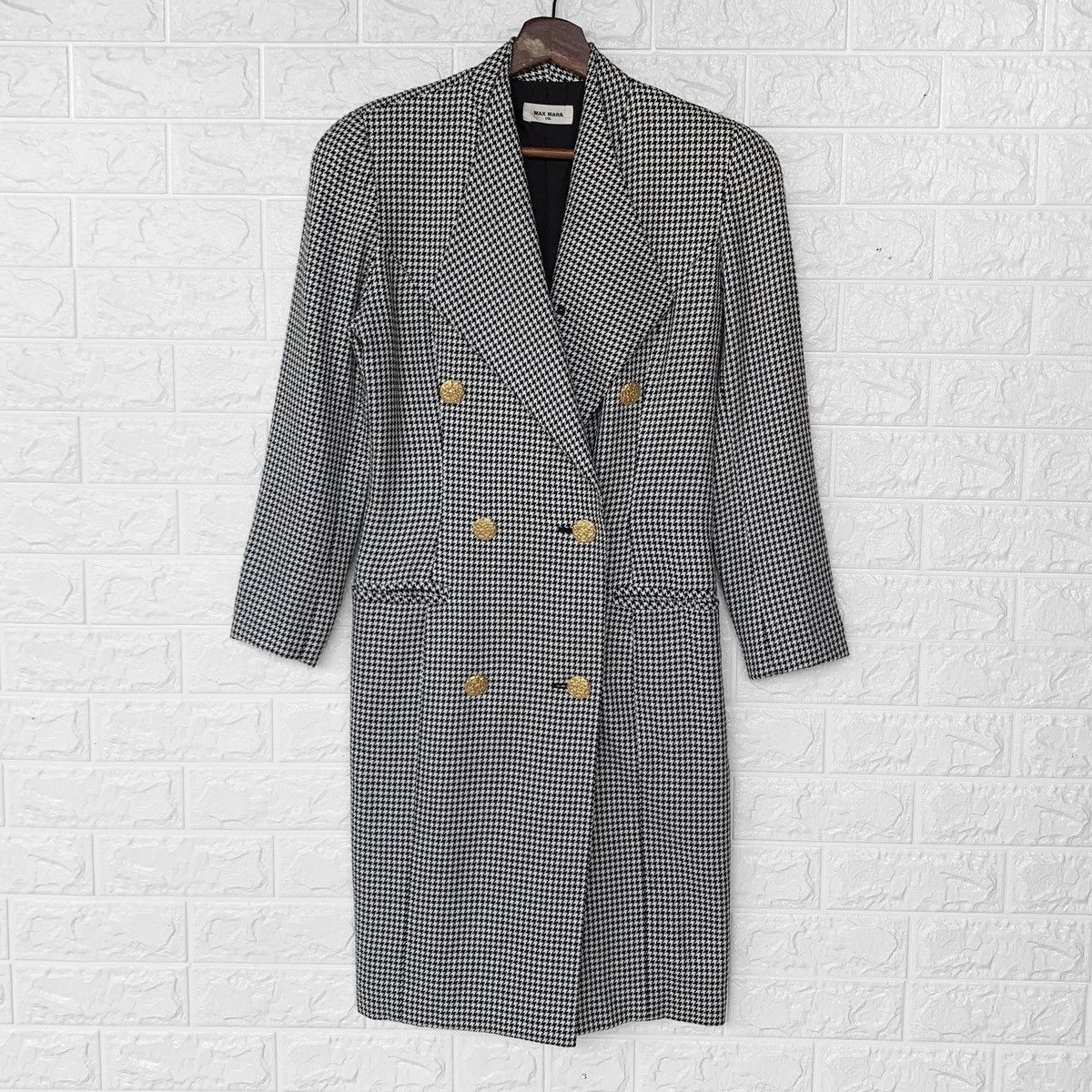 Max Mara Max Mara Checked Wool Long Coat Double Breasted Size S / US 4 / IT 40 - 3 Thumbnail