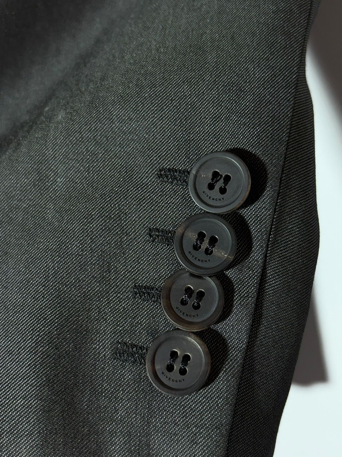 Givenchy Givenchy Paris Shiny Charcoal Grey Blazer Wool Silk Jacket Size 50R - 9 Thumbnail
