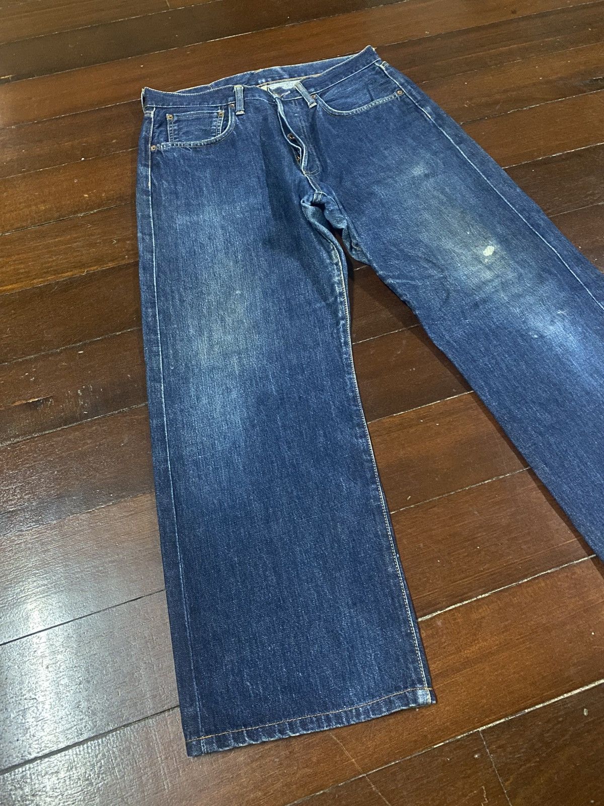 Edwin Vintage 90s Edwin 505 Selvedge Straight Jeans rusty mud wash Size US 35 - 3 Thumbnail