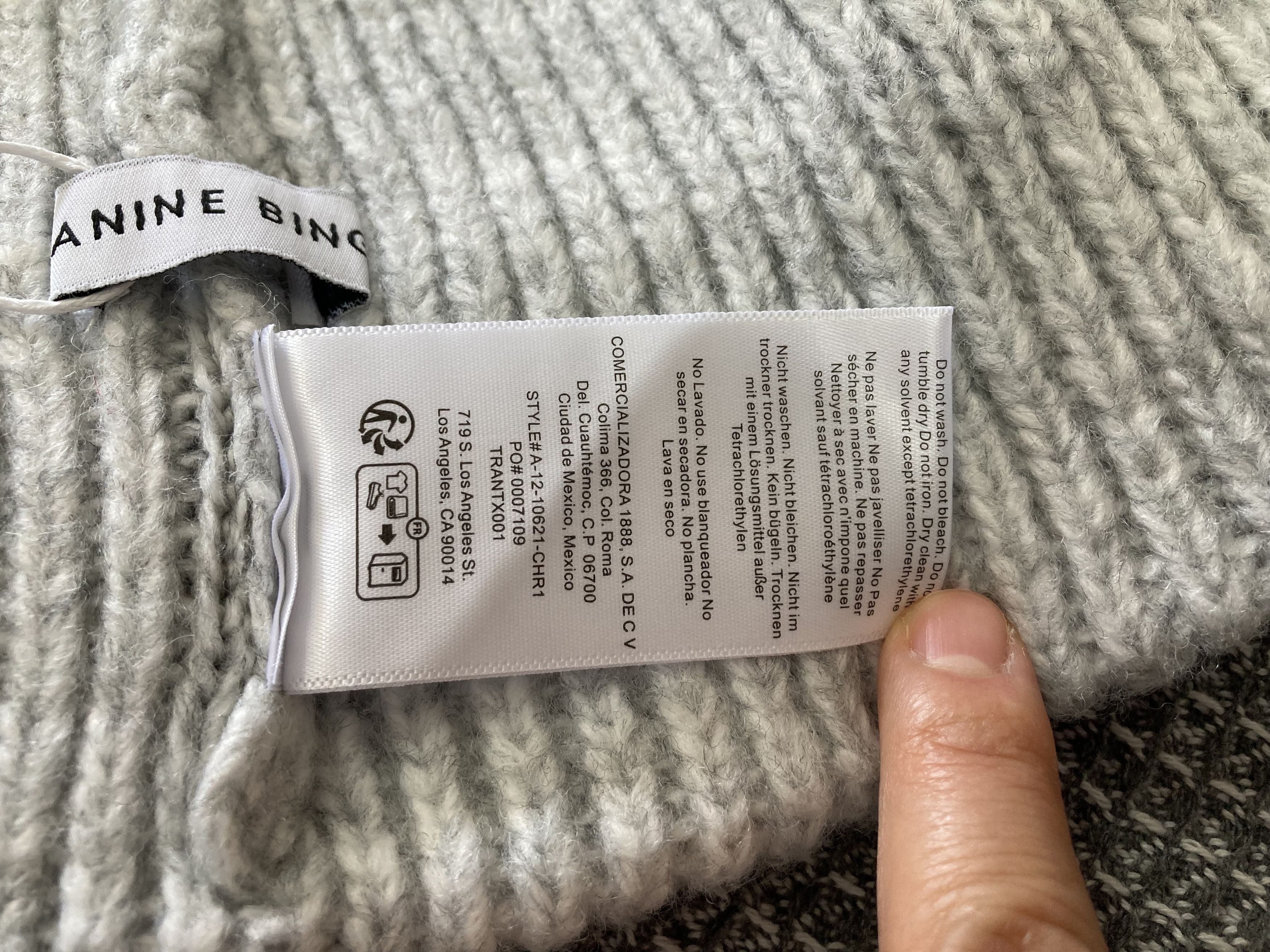 Anime Anine Bing Elia Beanie in Charcoal Size ONE SIZE - 6 Thumbnail