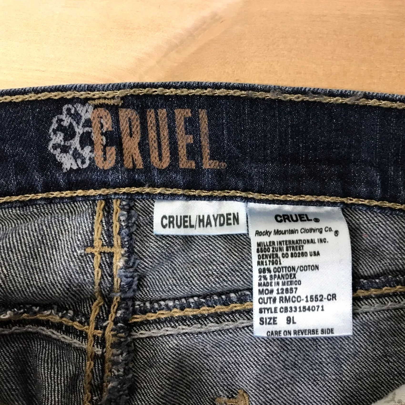 Vintage CRUEL WOMEN'S 9L BLUE DENIM HAYDEN COTTON BLEND WESTERN JEANS Size 30" / US 8 / IT 44 - 7 Thumbnail