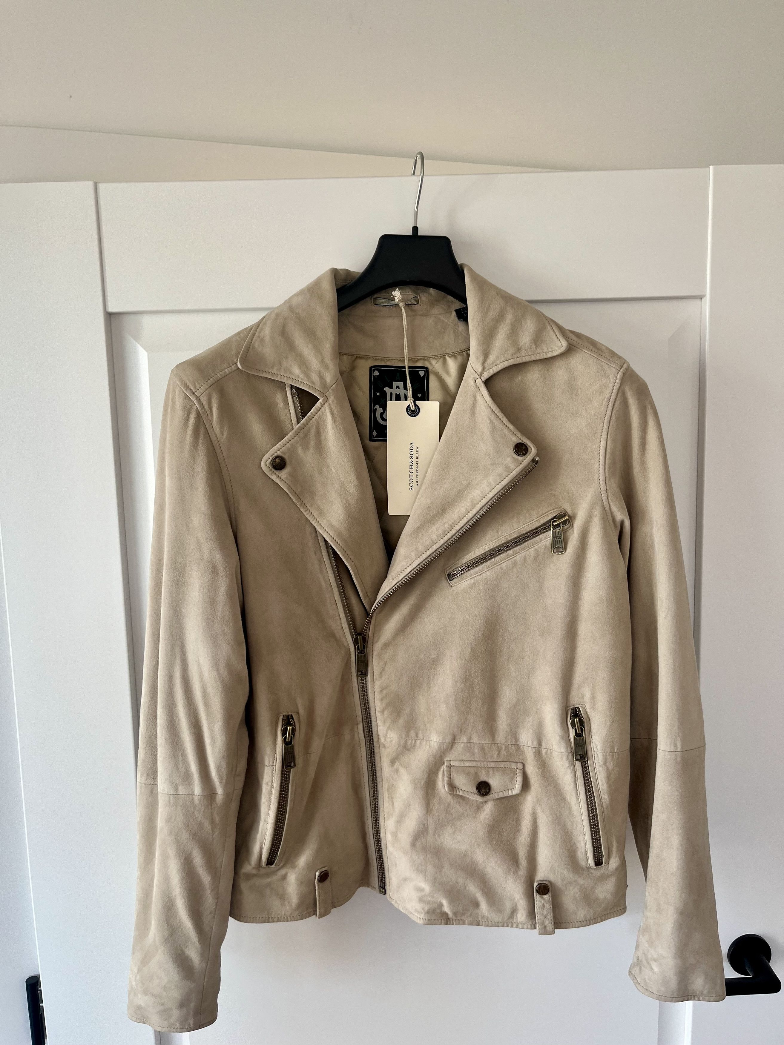 Scotch & Soda Scotch & Soda Amsterdam Blauw Suede Biker Jacket Size M Size US M / EU 48-50 / 2 - 1 Thumbnail